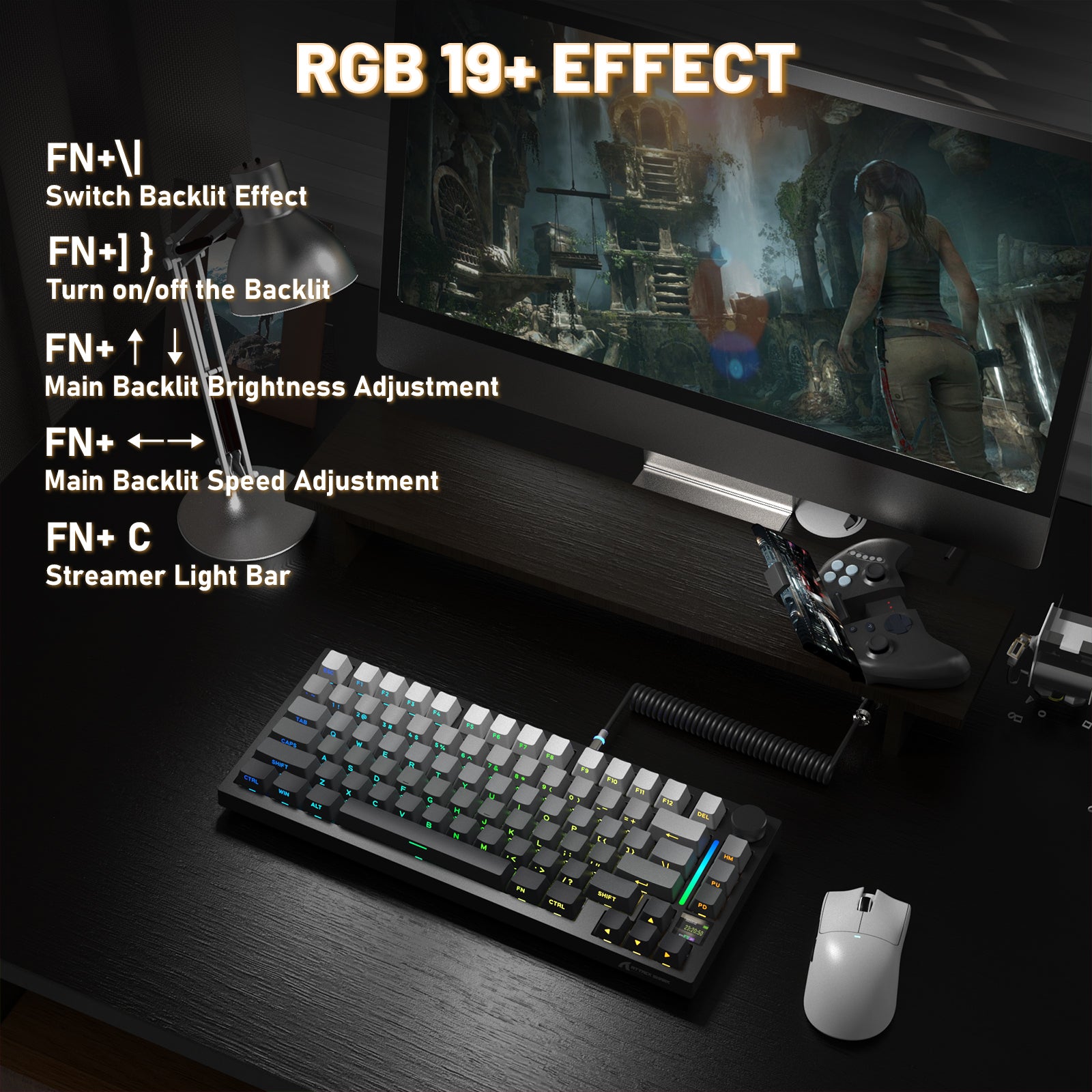 Tastiera meccanica ATTACK SHARK X820ULTRA con cavo a spirale C01ULTRA