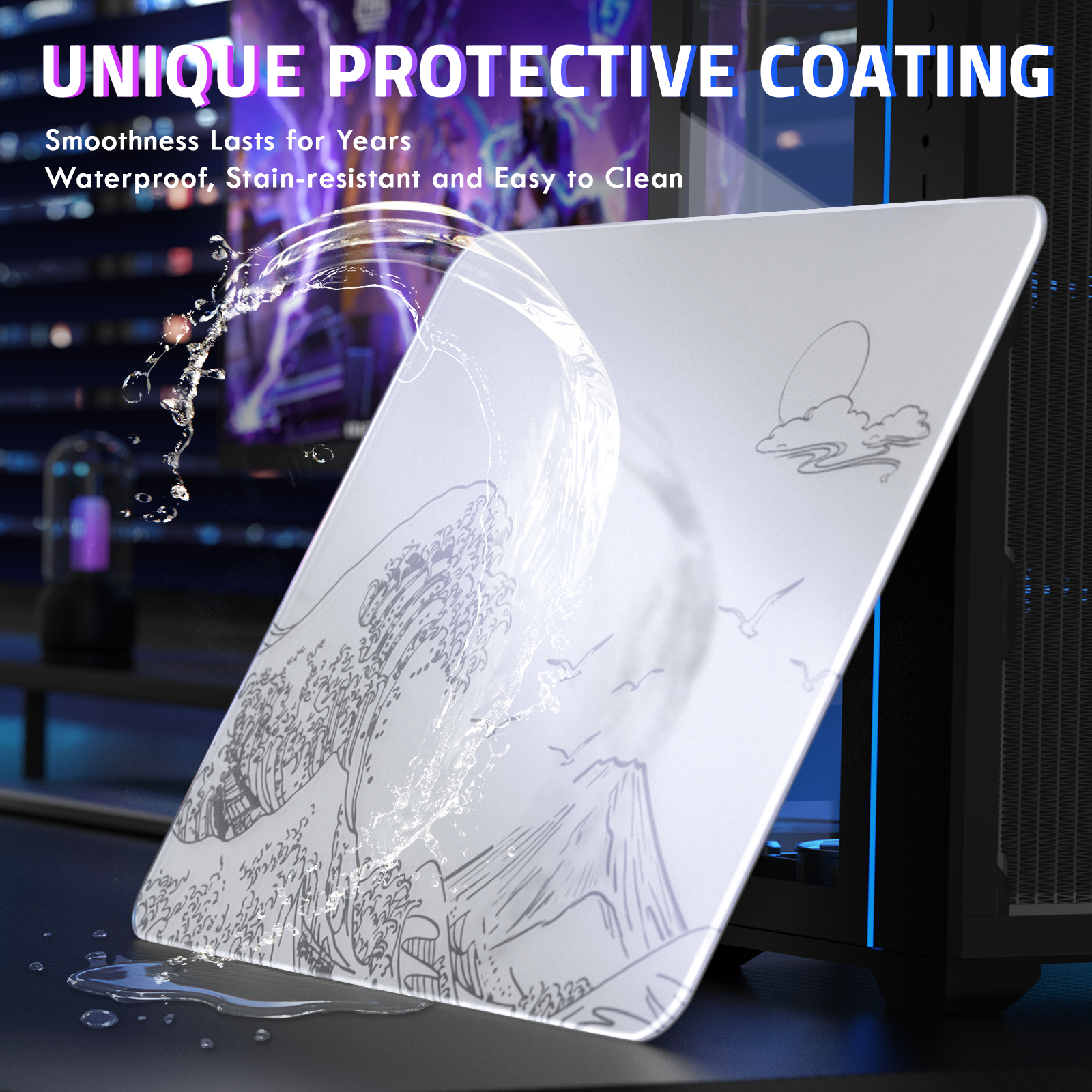 ATTACK SHARK CM05 Tappetino Gaming in Vetro Temperato
