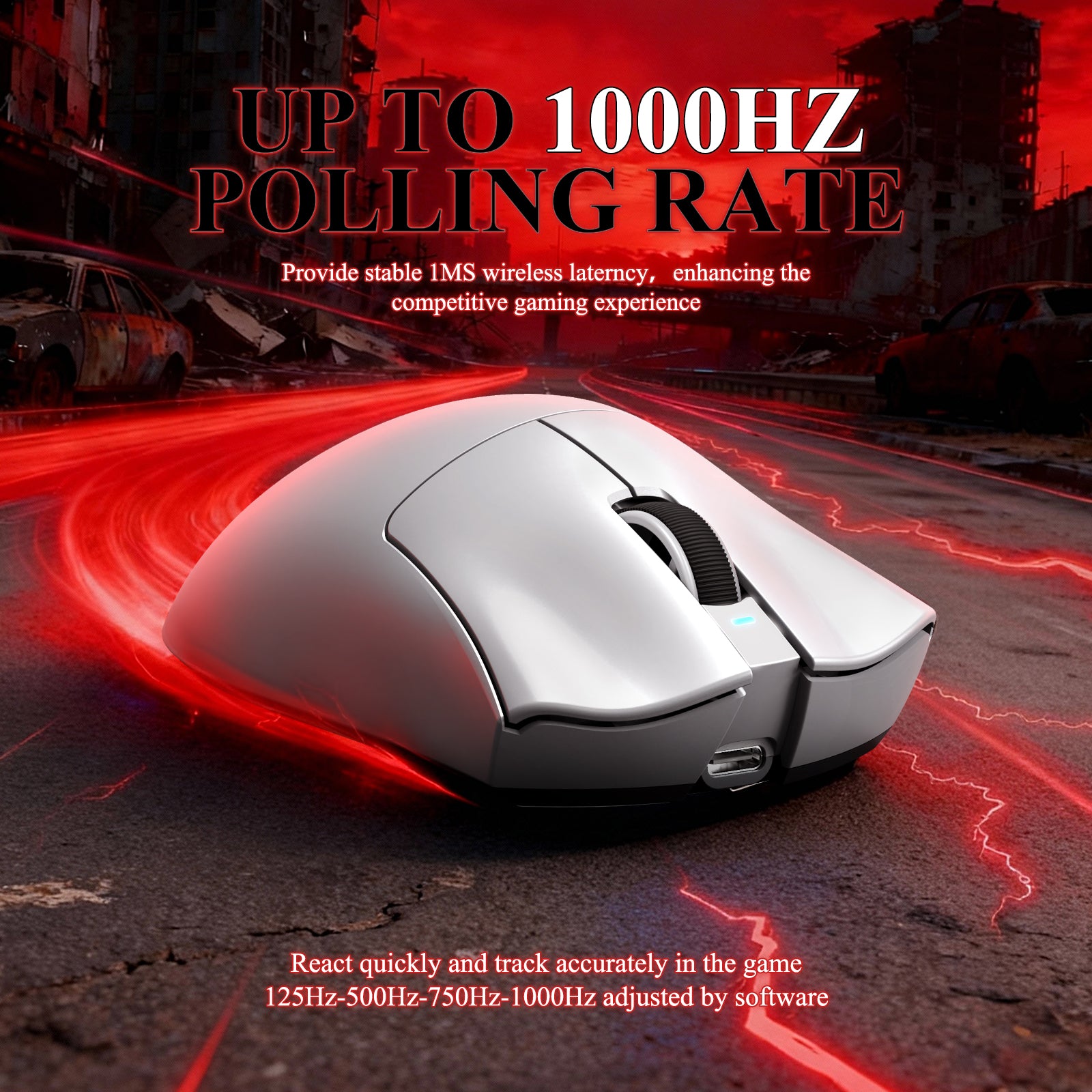 ATTACK SHARK V3PRO Mouse da Gioco Tri-Mode Ultra-Leggero con Dock di Ricarica