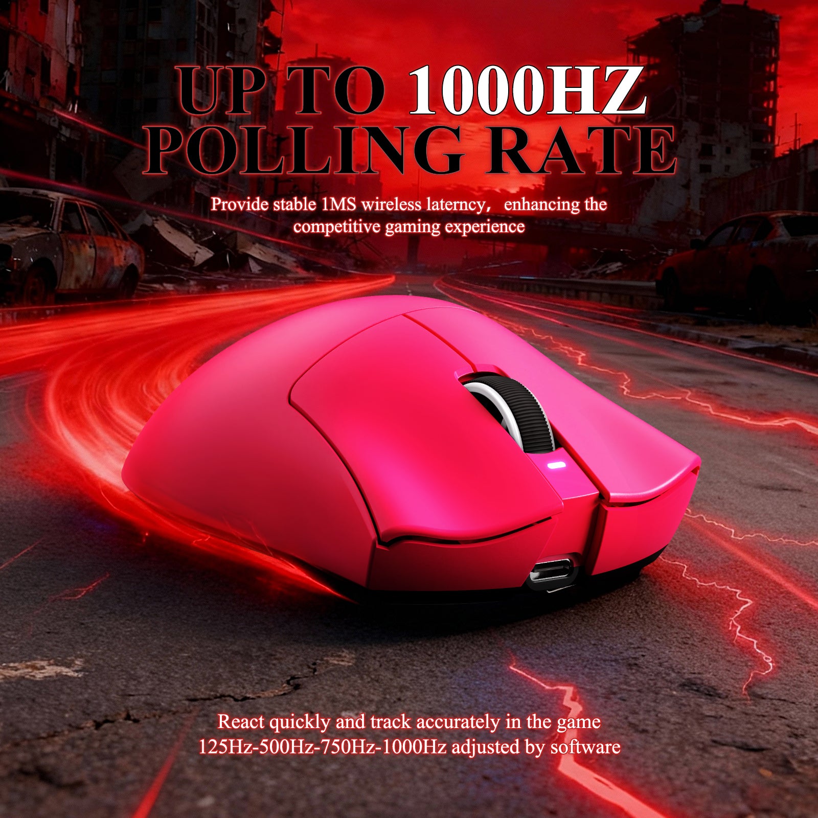 ATTACK SHARK V3PRO Mouse da Gioco Tri-Mode Ultra-Leggero con Dock di Ricarica