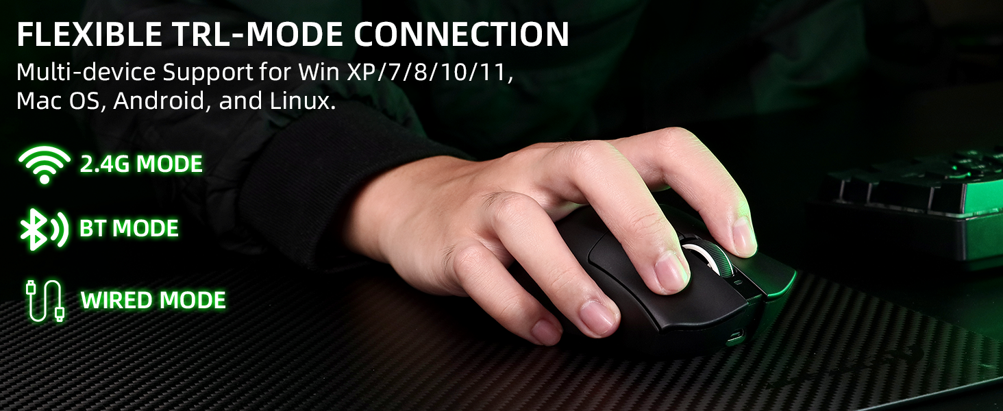 ATTACK SHARK V3 Mouse da Gioco Tri-Mode Ultra-Leggero