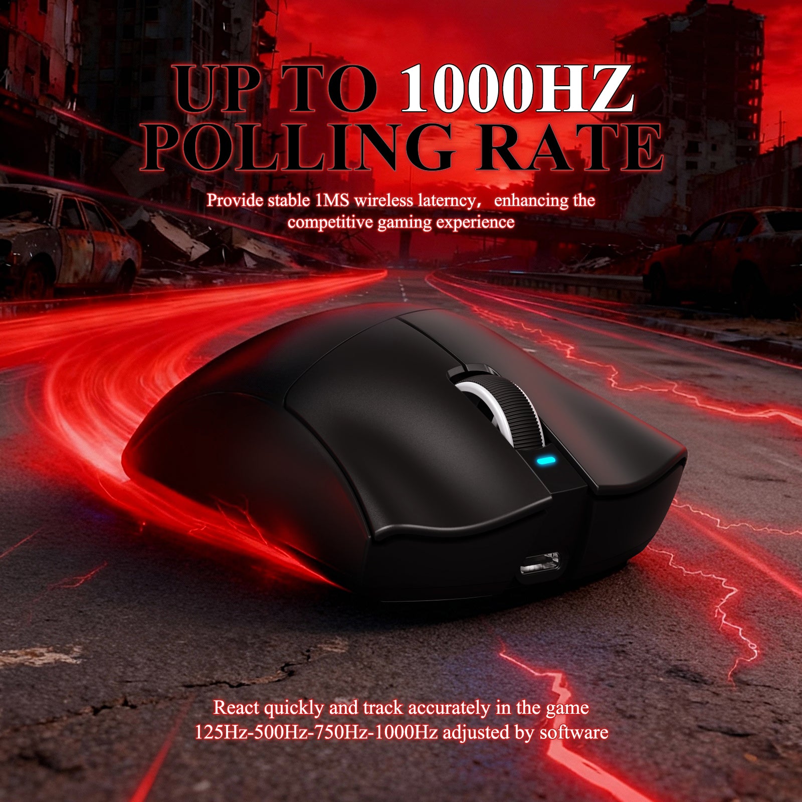 ATTACK SHARK V3PRO Mouse da Gioco Tri-Mode Ultra-Leggero con Dock di Ricarica