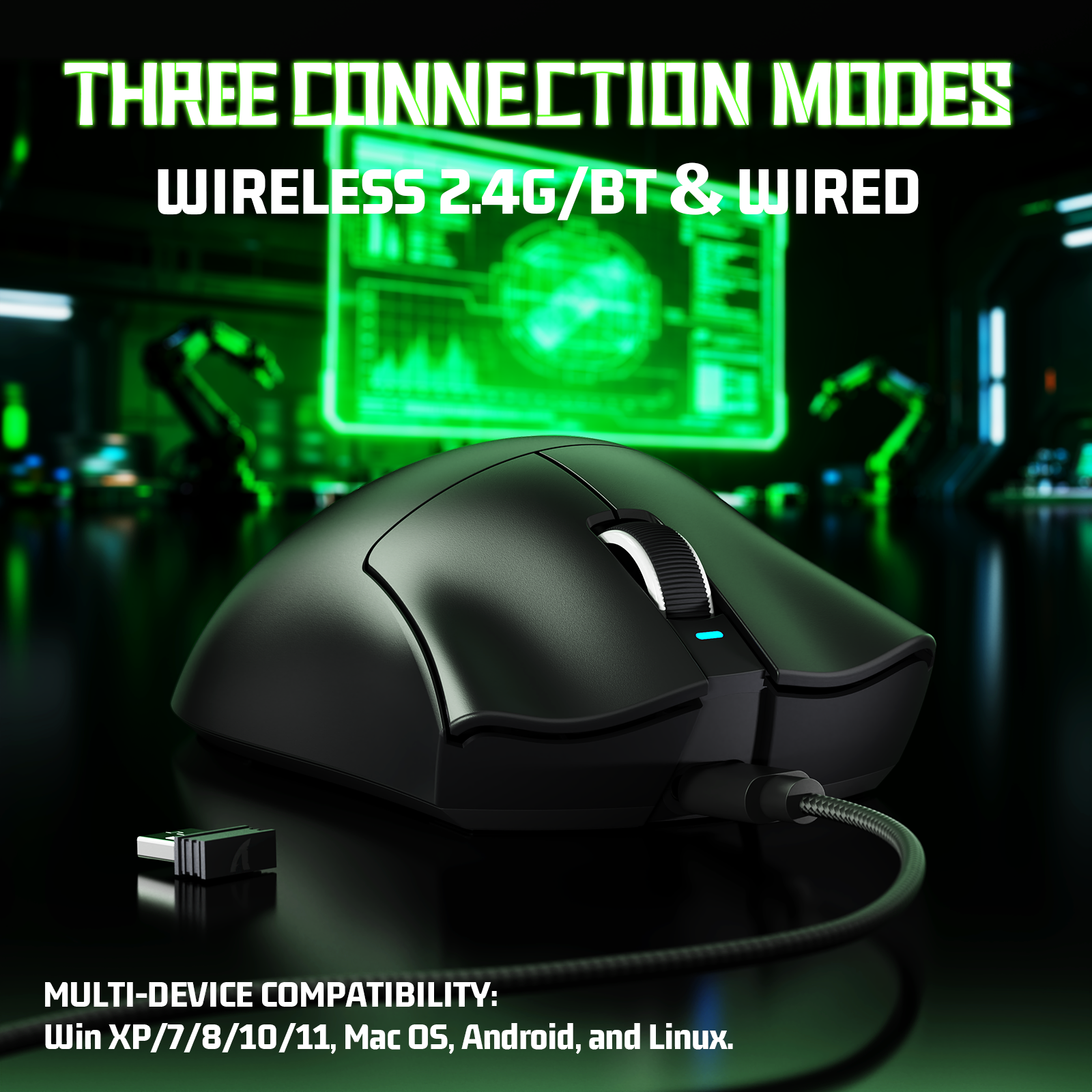 ATTACK SHARK V3 Mouse da Gioco Tri-Mode Ultra-Leggero