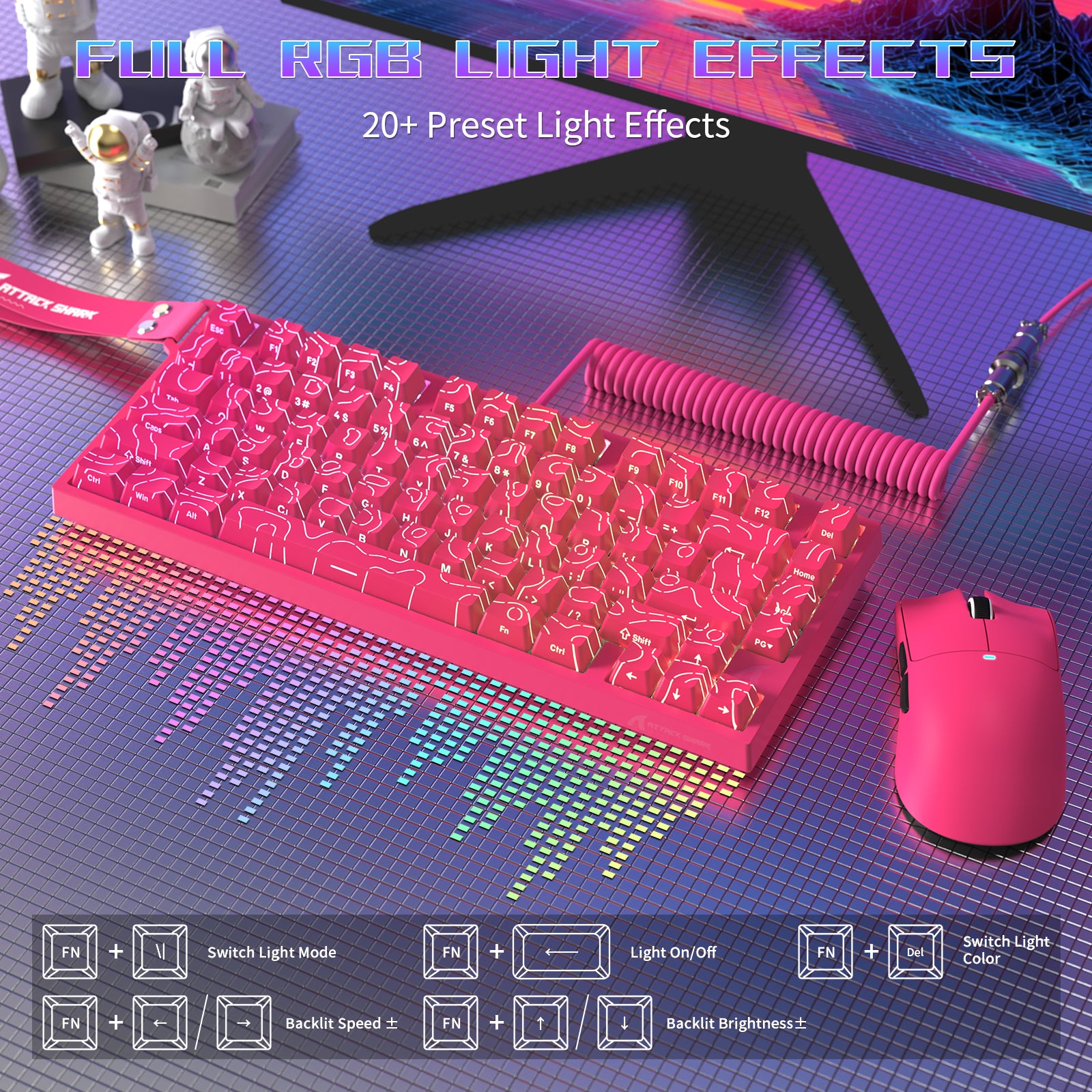 ATTACK SHARK R82 HE Tastiera Gaming Wired 75% con Cavo LED C01ULTRA