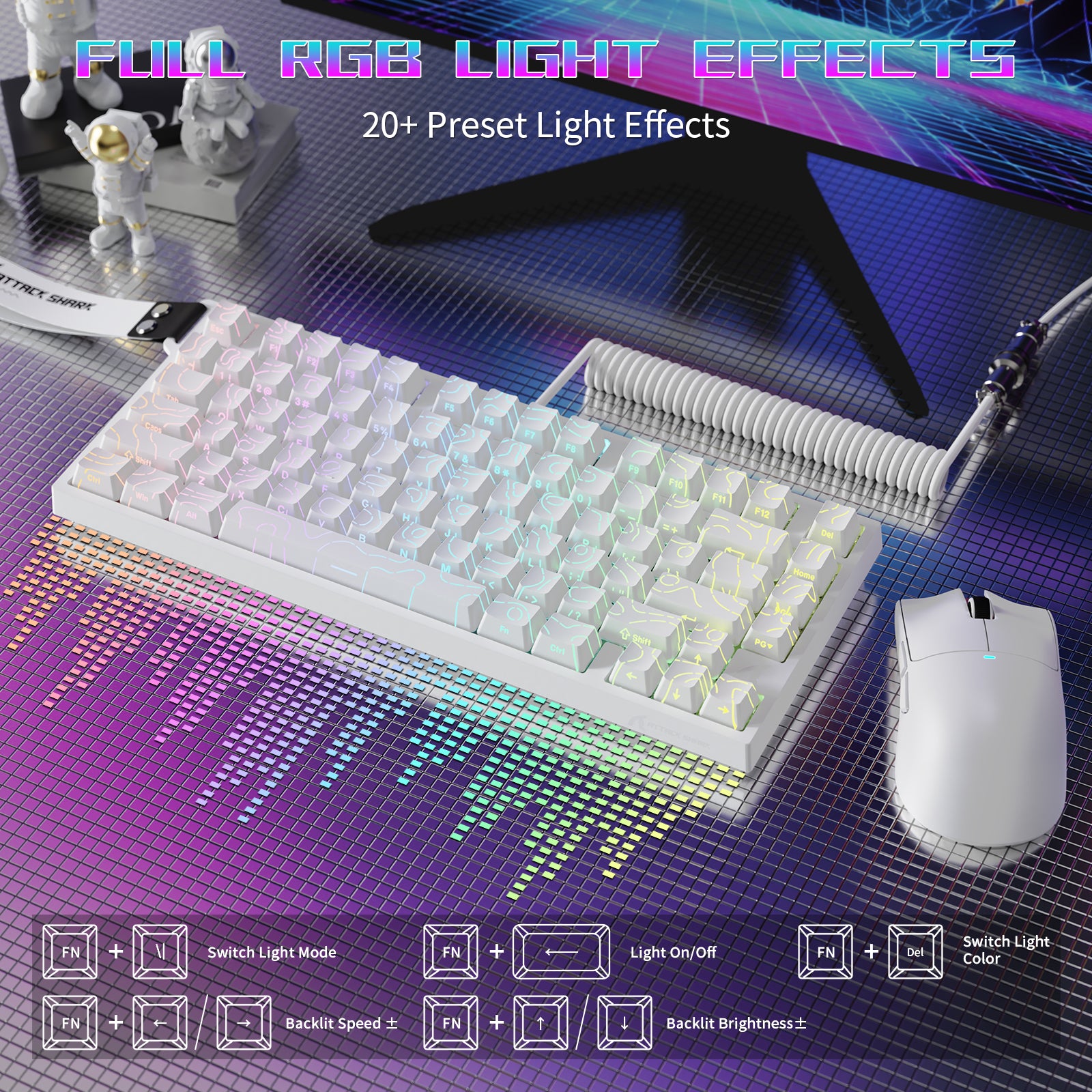 ATTACK SHARK R82 HE Tastiera Gaming Wired 75% con Cavo LED C01ULTRA