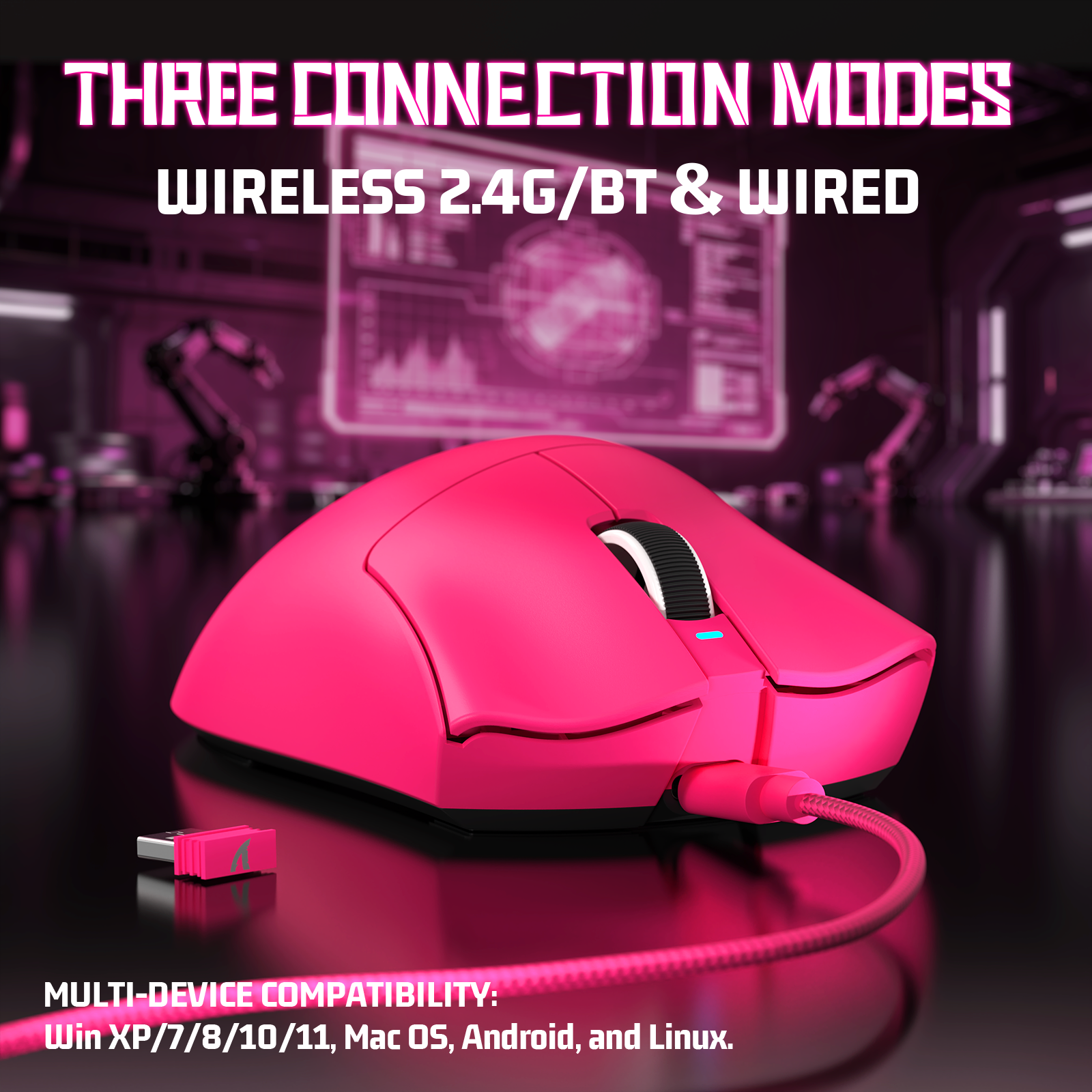 ATTACK SHARK V3 Mouse da Gioco Tri-Mode Ultra-Leggero