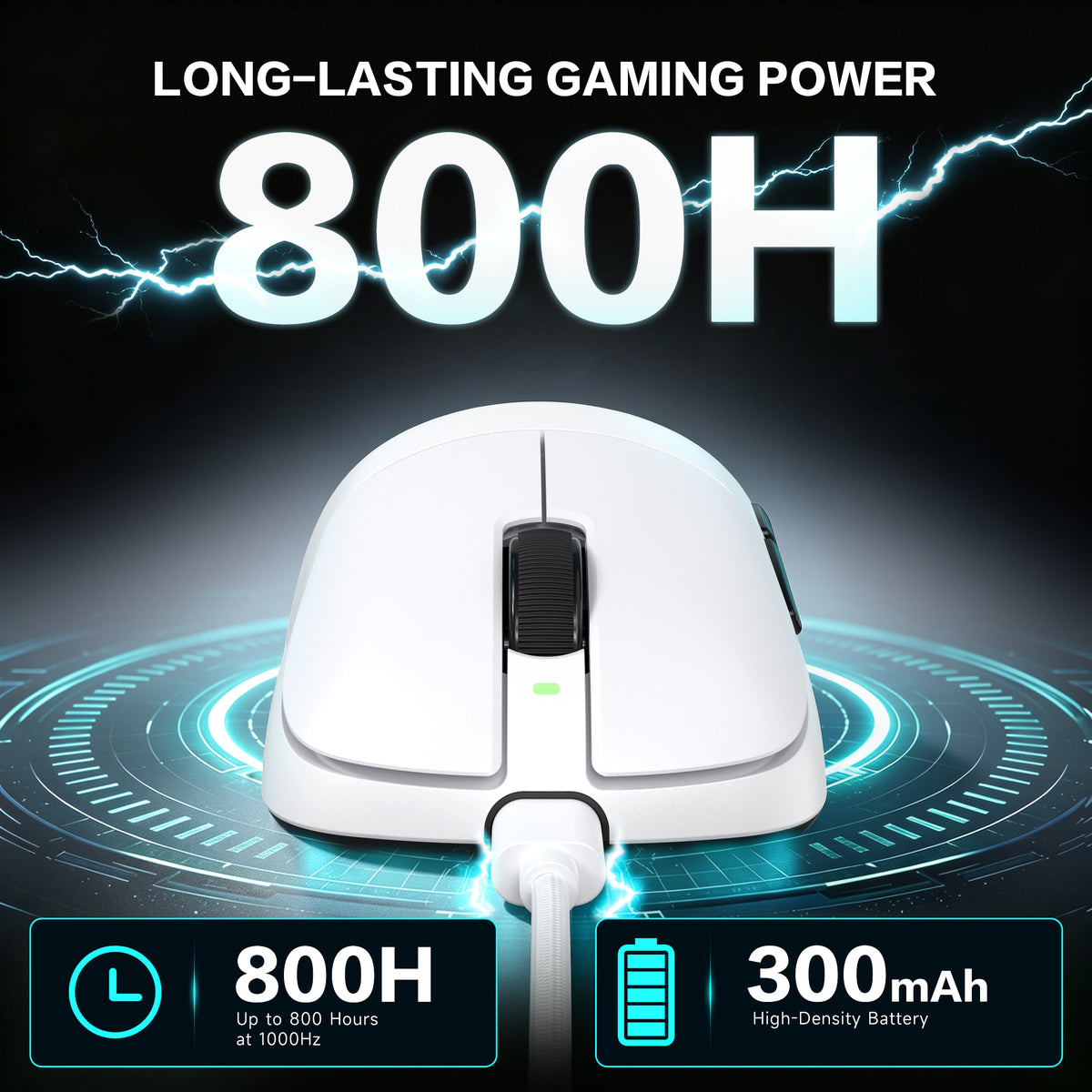 ATTACK SHARK V2 AIR PAW3955MAX Mouse da gioco wireless ergonomico