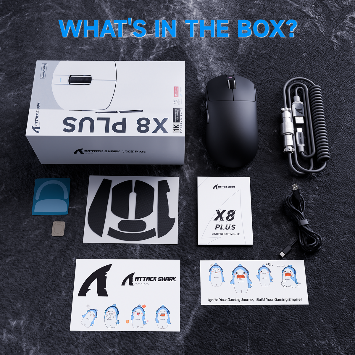 Mouse da gaming wireless tri-modalità ATTACK SHARK X8 PLUS con cavo C06 ULTRA