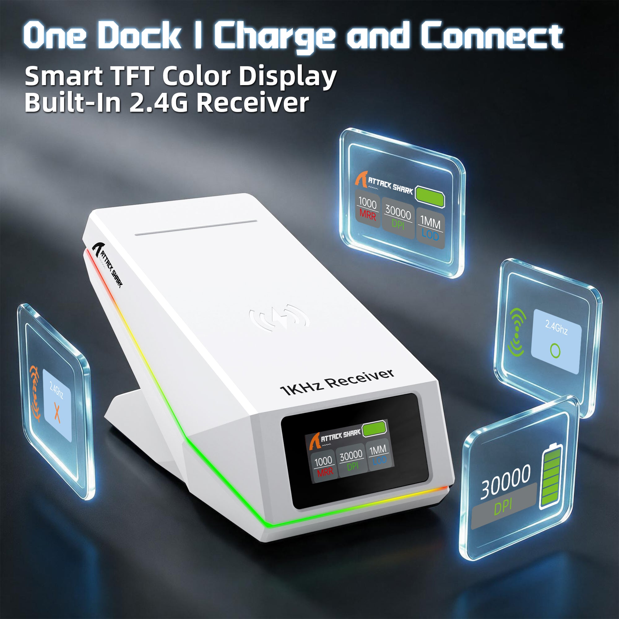 Mouse da gioco wireless ATTACK SHARK X11 PRO V2 con dock di ricarica e display TFT
