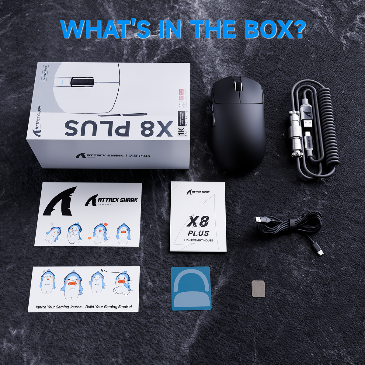 Mouse da gaming wireless tri-modalità ATTACK SHARK X8 PLUS con cavo C06 ULTRA