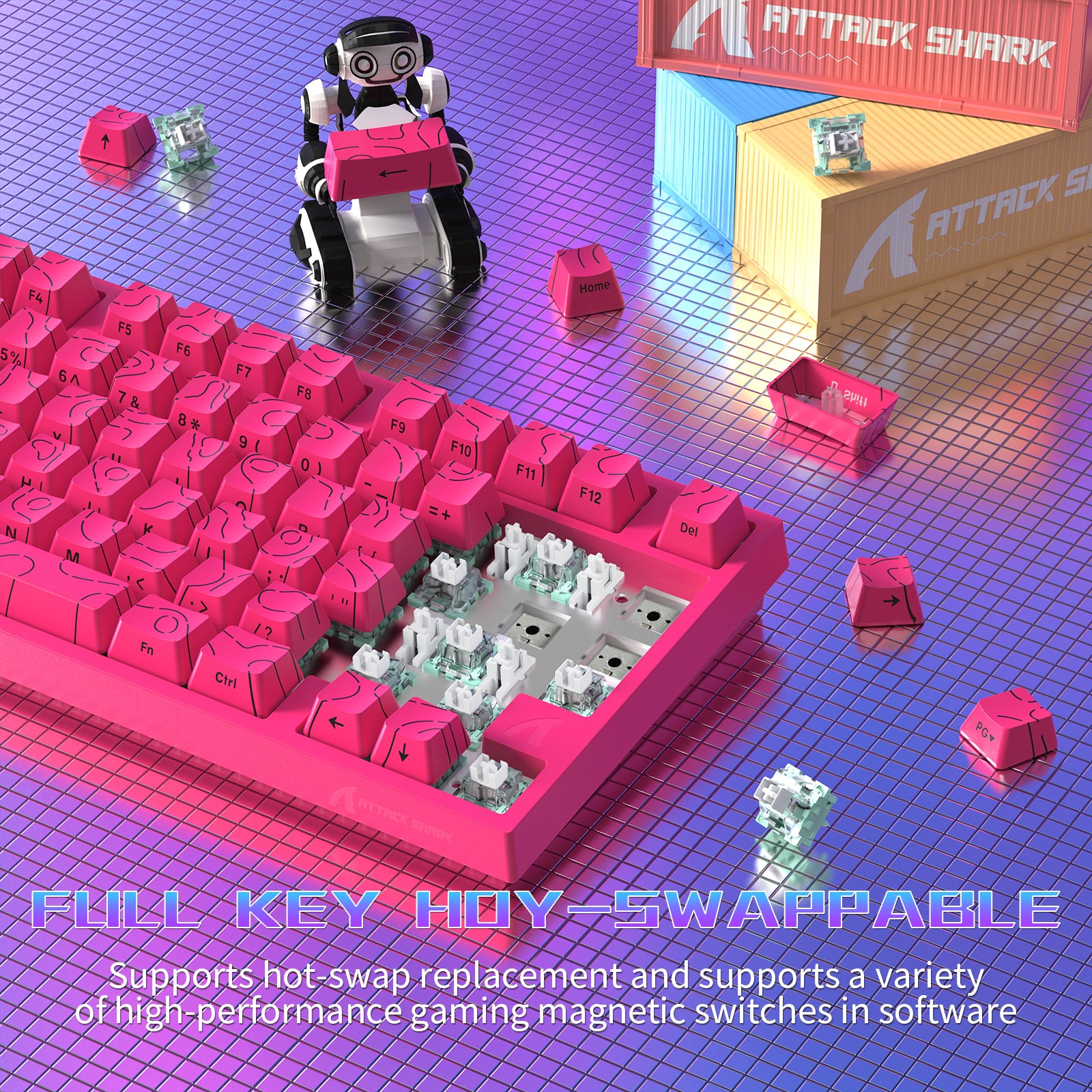 ATTACK SHARK R82 HE Tastiera Gaming Wired 75% con Cavo LED C01ULTRA