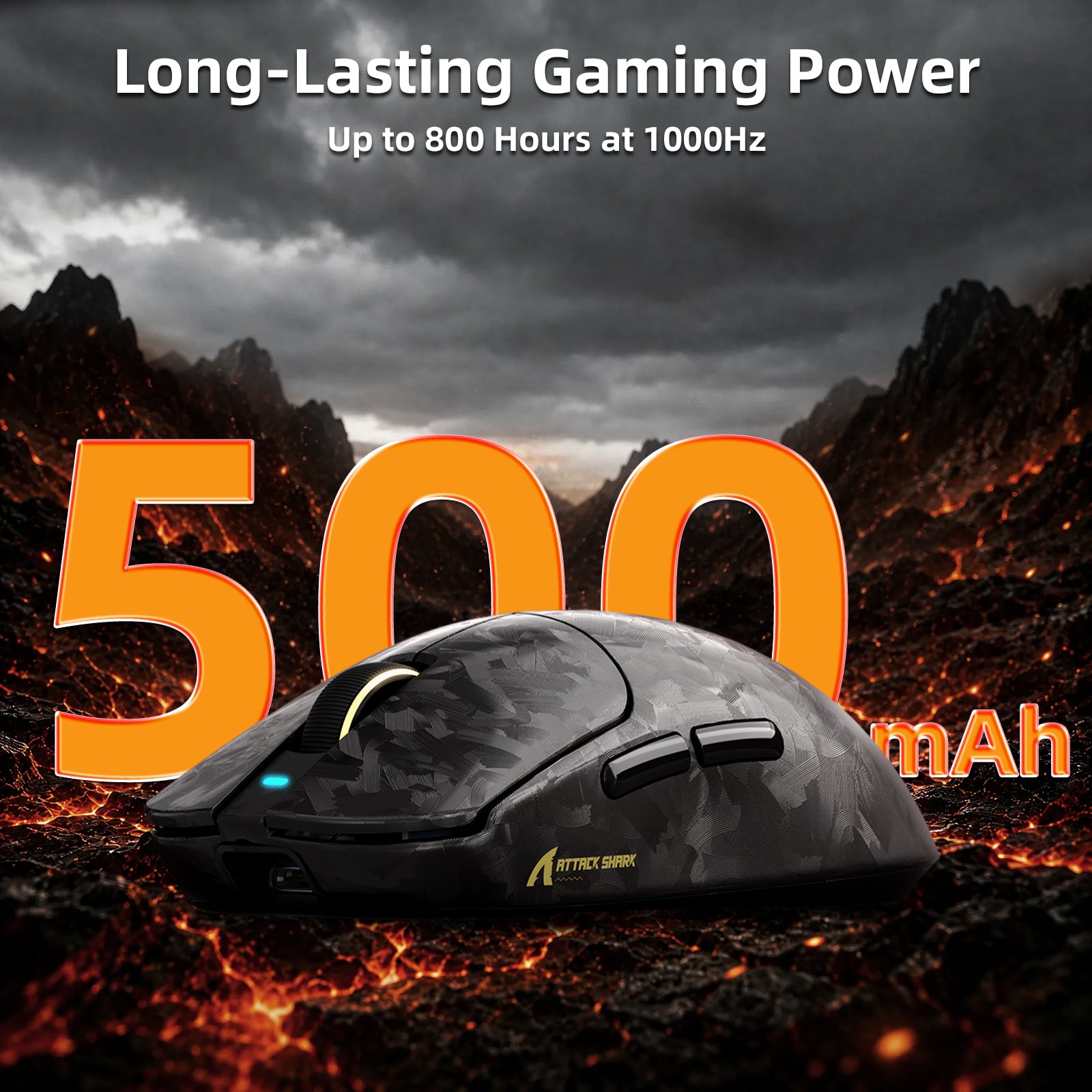 Mouse da gioco wireless ATTACK SHARK RS3 ULTRA in fibra di carbonio PAW3955MAX con cavo LED Ultra C06