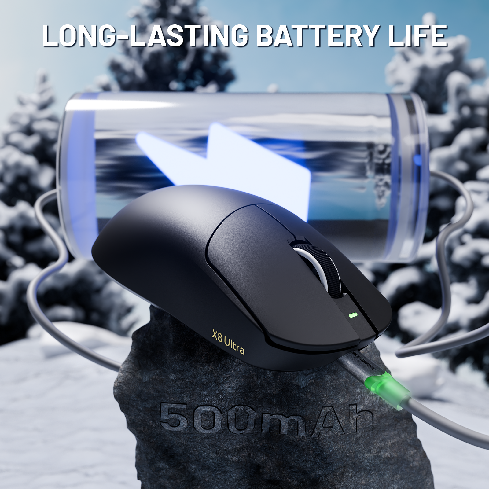 Mouse Gaming Wireless ATTACK SHARK X8 Ultra 8KHz con Cavo Ultra C06