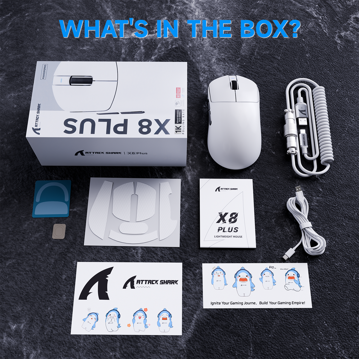 Mouse da gaming wireless tri-modalità ATTACK SHARK X8 PLUS con cavo C06 ULTRA