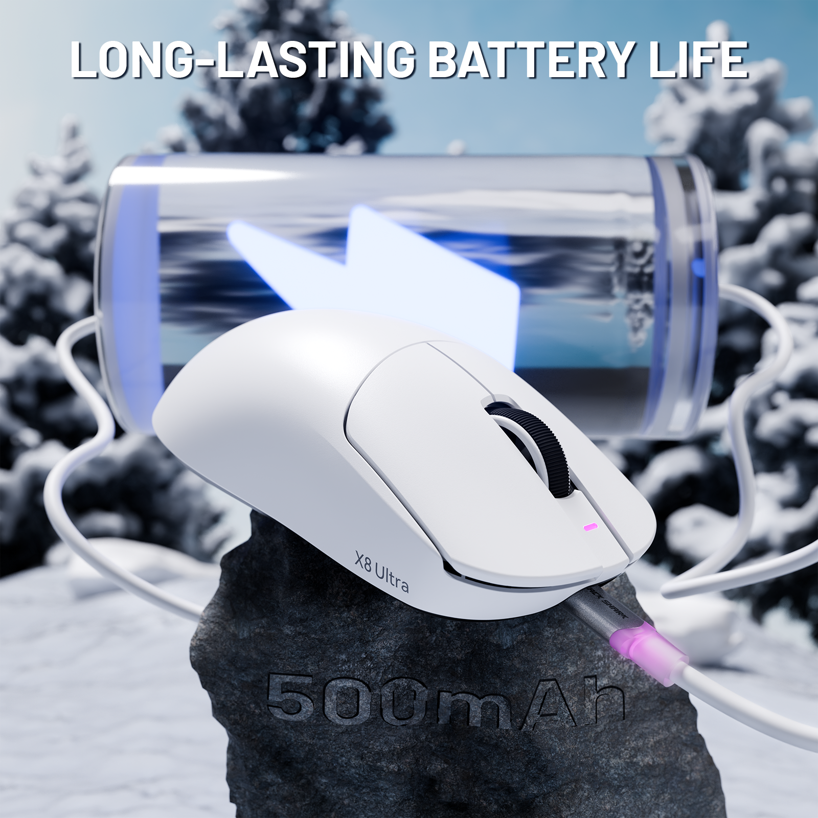 Mouse Gaming Wireless ATTACK SHARK X8 Ultra 8KHz con Cavo Ultra C06