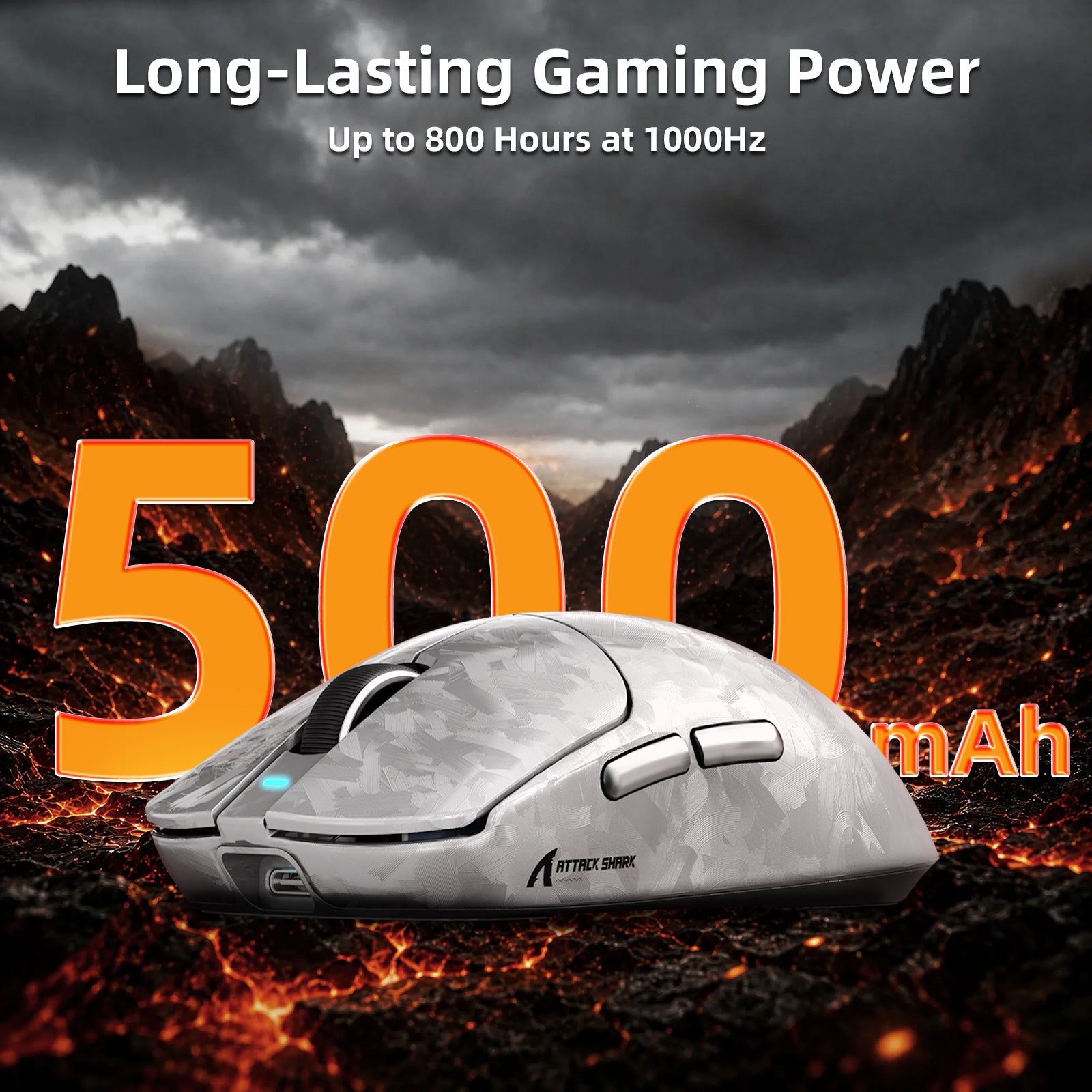 Mouse da gioco wireless ATTACK SHARK RS3 ULTRA in fibra di carbonio PAW3955MAX con cavo LED Ultra C06
