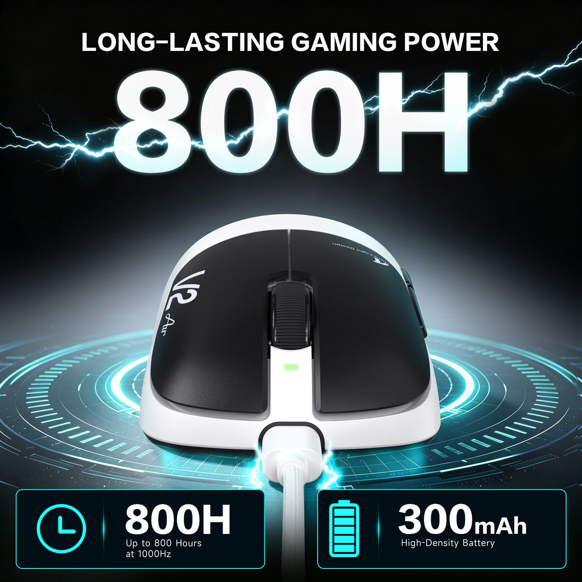 ATTACK SHARK V2 AIR PAW3955MAX Mouse da gioco wireless ergonomico