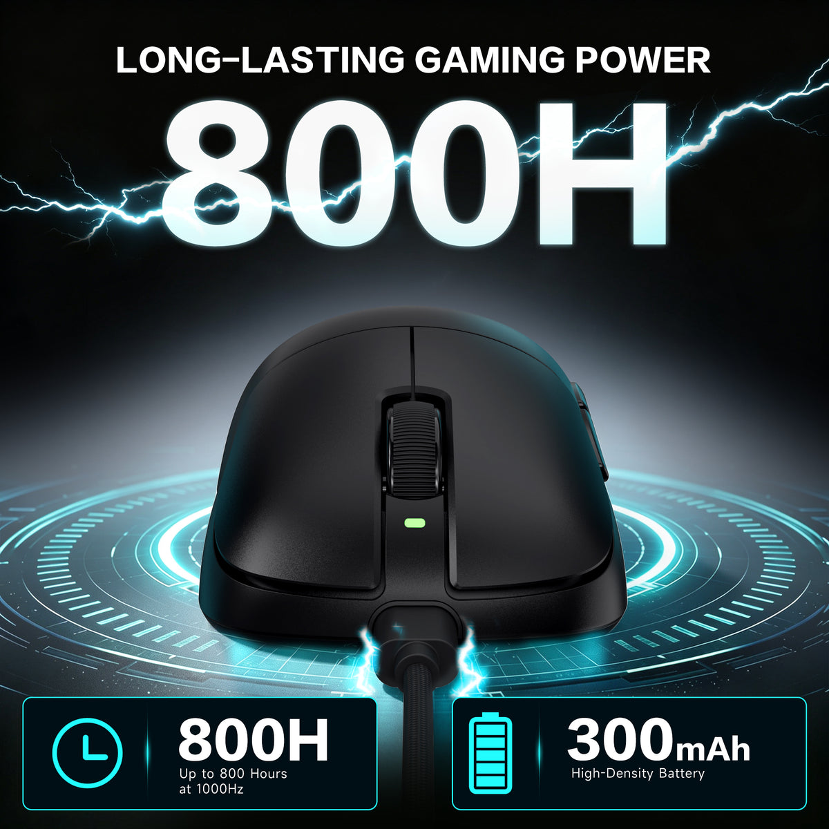 ATTACK SHARK V2 AIR PAW3955MAX Mouse da gioco wireless ergonomico