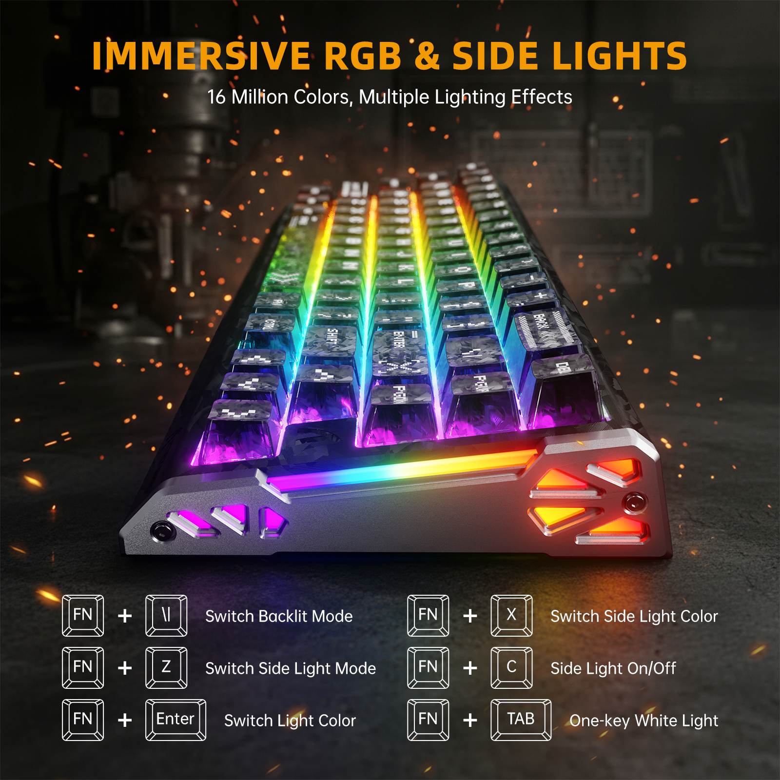 ATTACK SHARK R68 HE Tastiera Rapid Trigger in Fibra di Carbonio con Interruttore Magnetico
