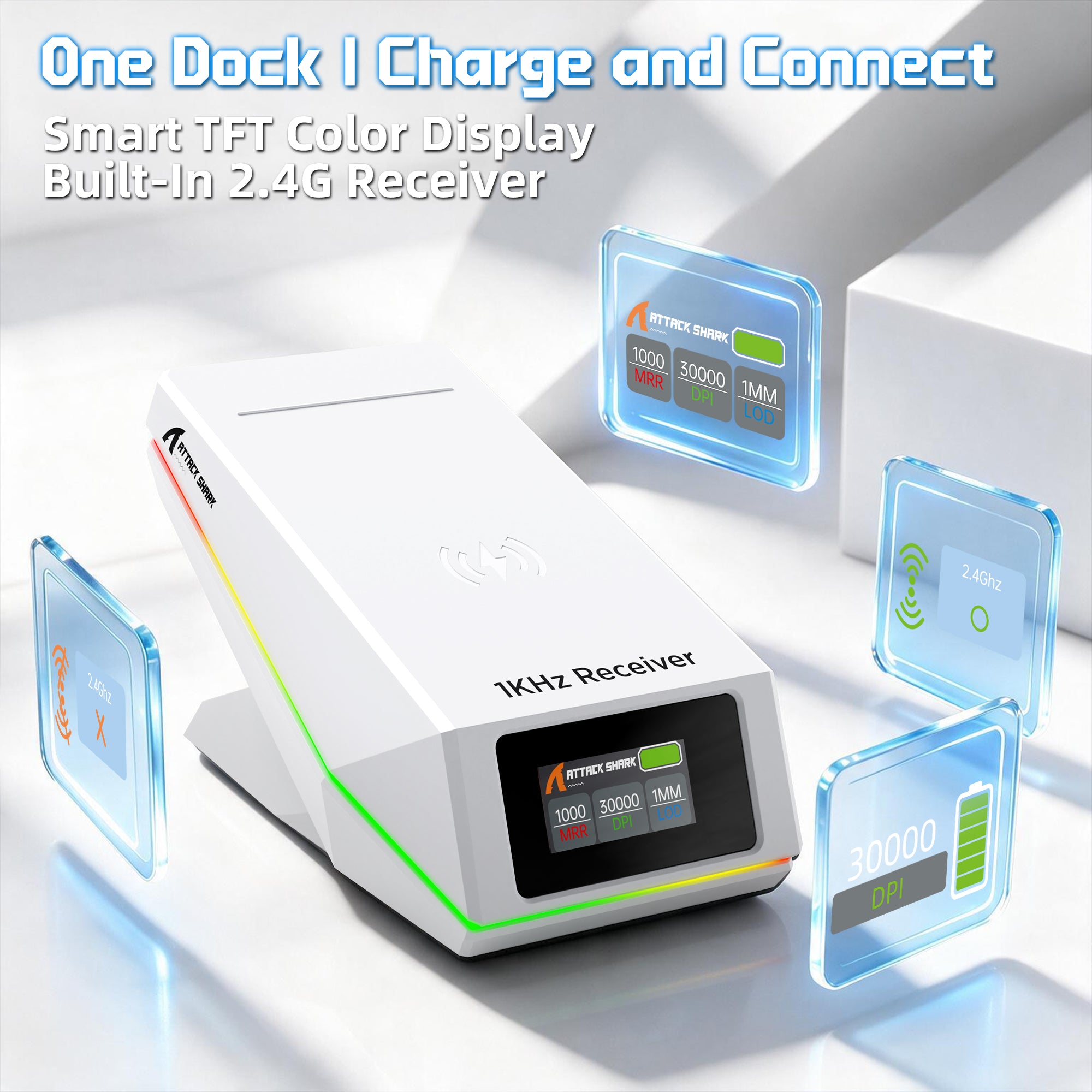 Mouse da gioco wireless ATTACK SHARK X11 PRO V2 con dock di ricarica e display TFT