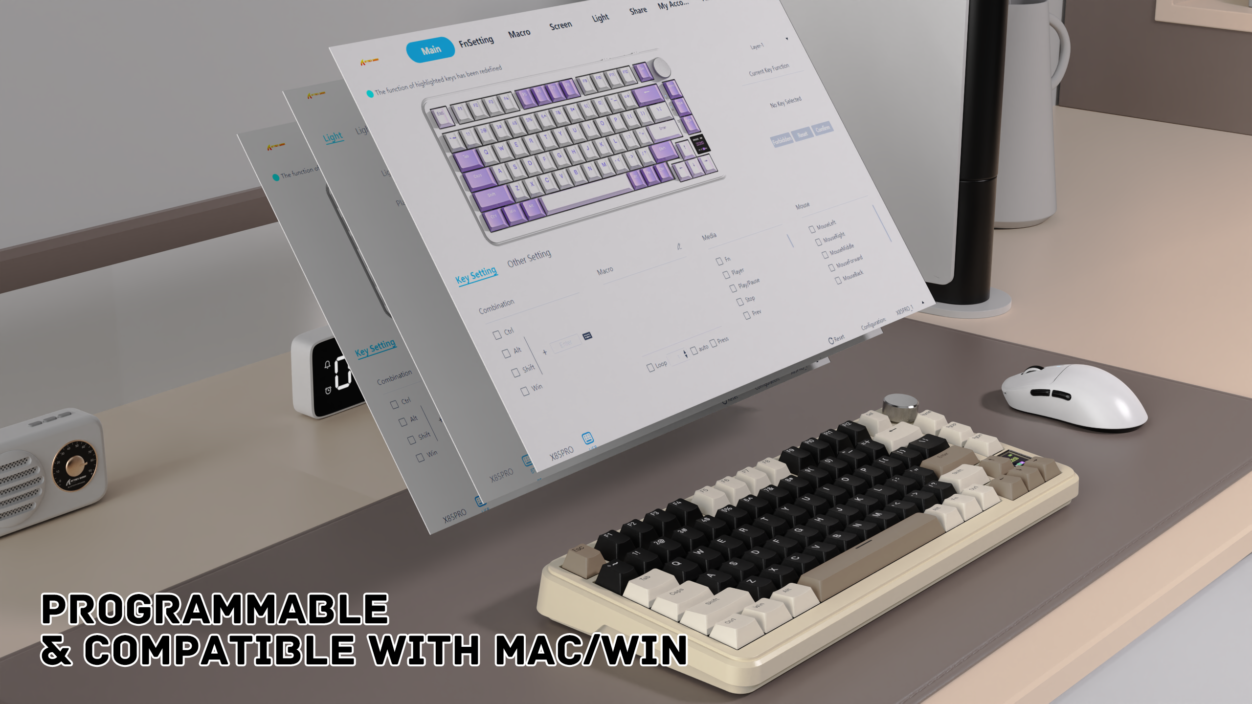 Tastiera Meccanica ATTACK SHARK X85PRO Tri-mode con Guarnizione