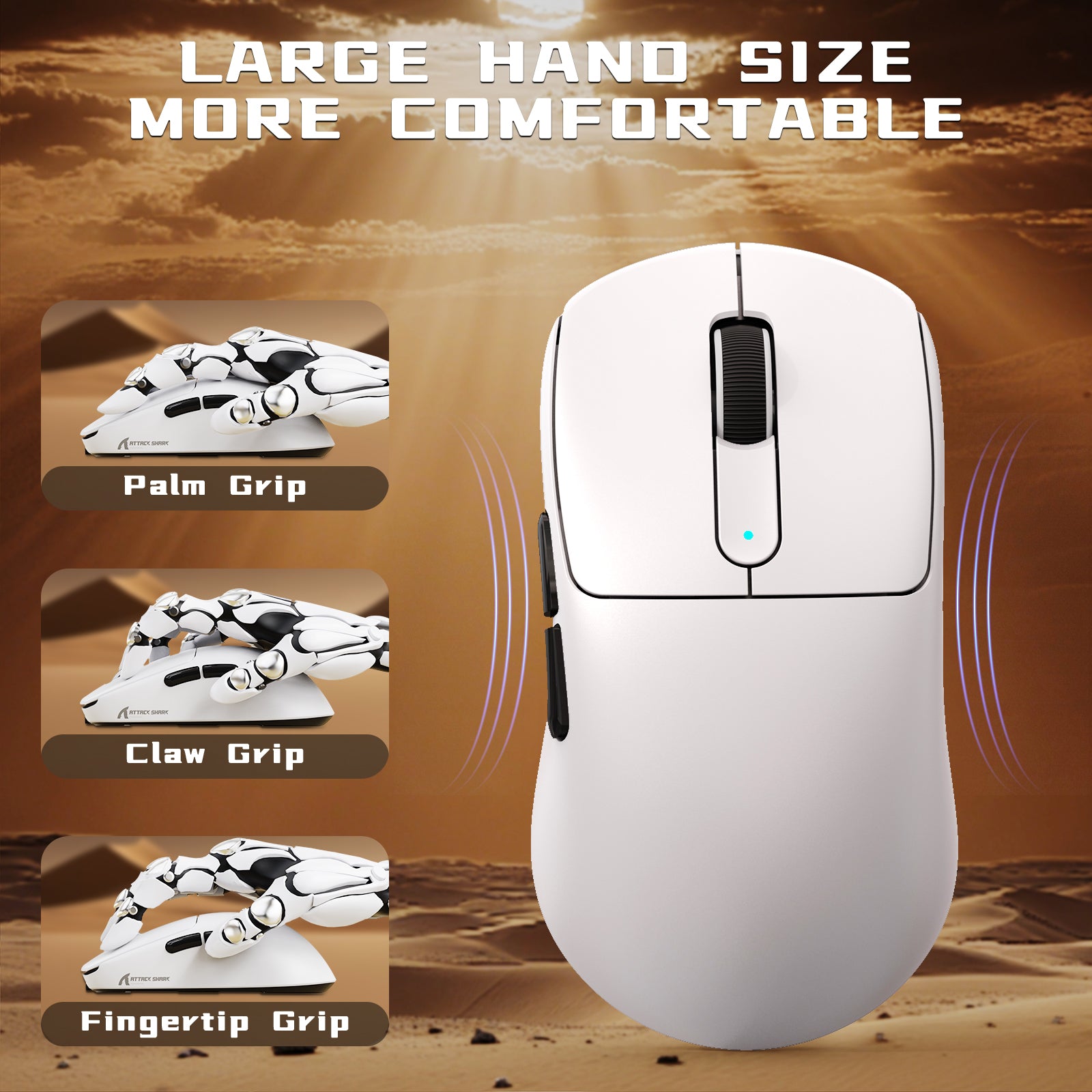 ATTACK SHARK V5 Mouse da Gioco Wireless 8KHz PAW3950MAX con Cavo C06 Ultra