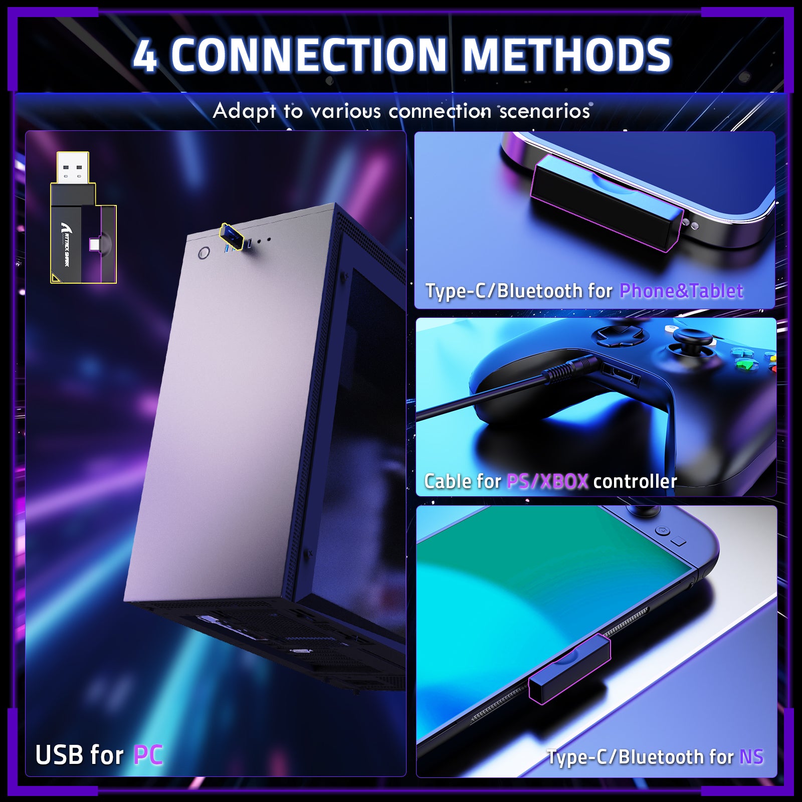 ATTACK SHARK L80PRO Cuffie da Gaming Wireless