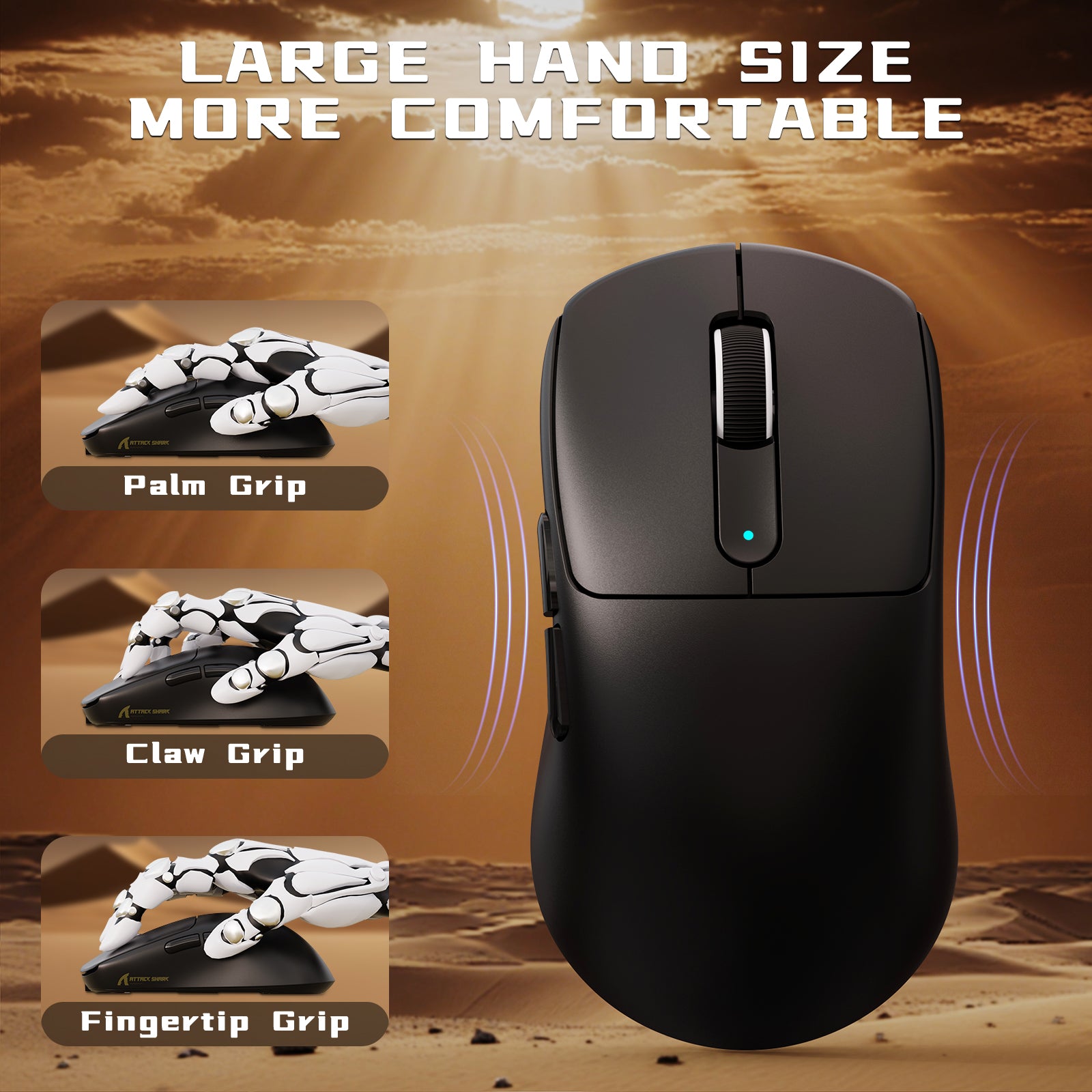 ATTACK SHARK V5 Mouse da Gioco Wireless 8KHz PAW3950MAX con Cavo C06 Ultra