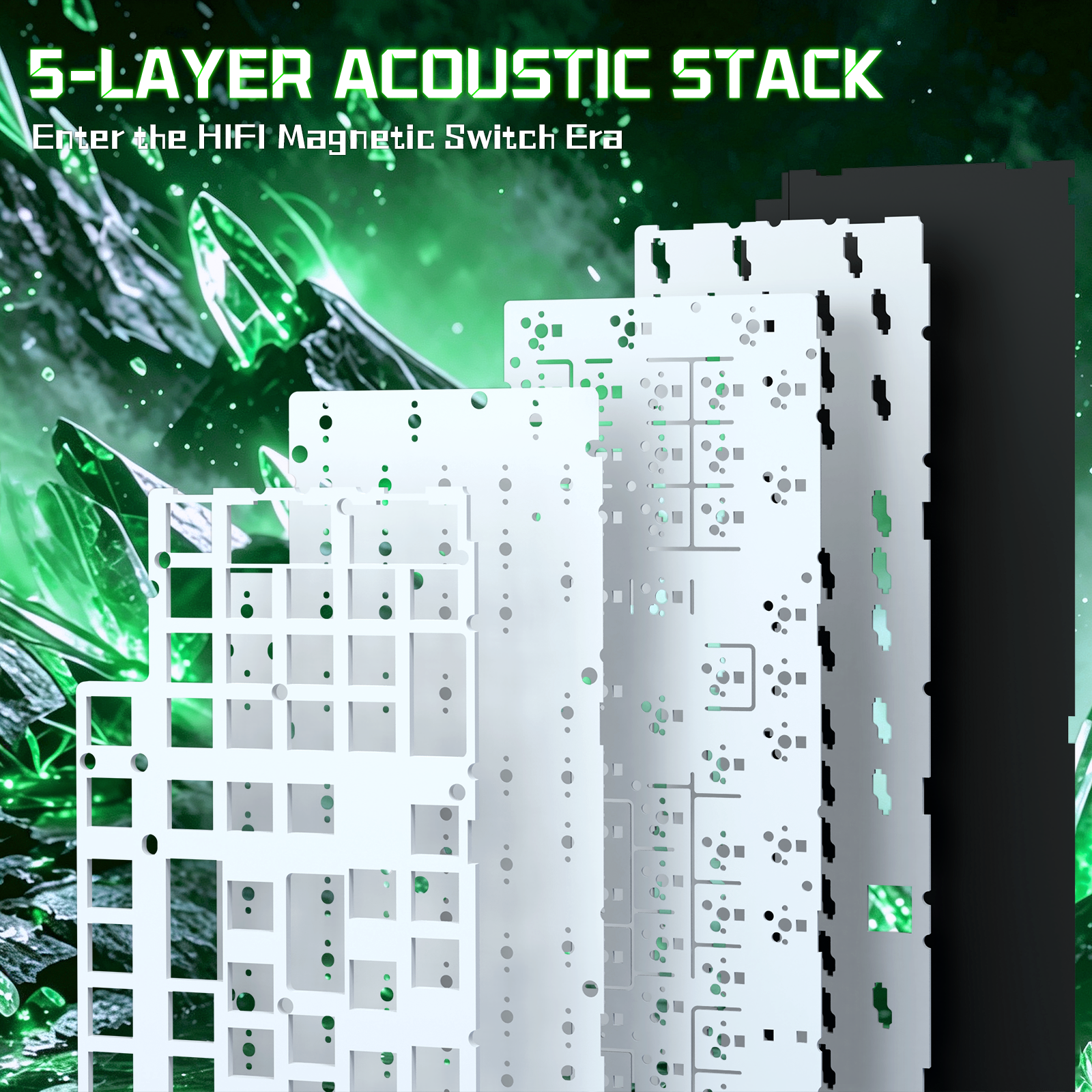 Tastiera con cavo ATTACK SHARK R98 HE in fibra di carbonio, interruttore magnetico a scatto rapido cablato con cavo avvolto Ultra RGB C01