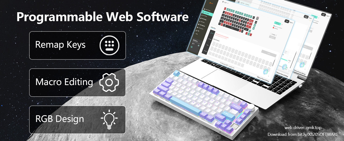 ATTACK SHARK X820Ultra Tastiera Meccanica con Guarnizione a Tre Modalità