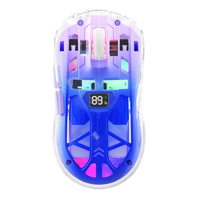 ATTACK SHARK A2 Mouse Wireless Trasparente RGB con Display Livello Batteria