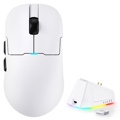 ATTACK SHARK x AJ159P Mouse da Gioco Tri-mode con Dock di Ricarica Magnetico