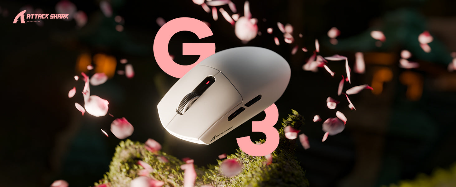 ATTACK SHARK G3 Mouse da Gaming Wireless Tri-mode 25000 DPI Ultra Leggero