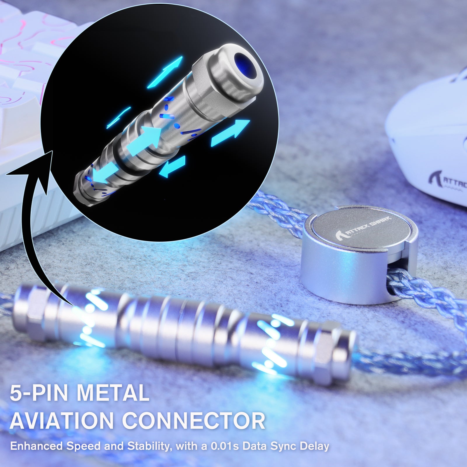ATTACK SHARK C07 Cavo Aviator Personalizzato per Tastiera Magnetica 8KHz