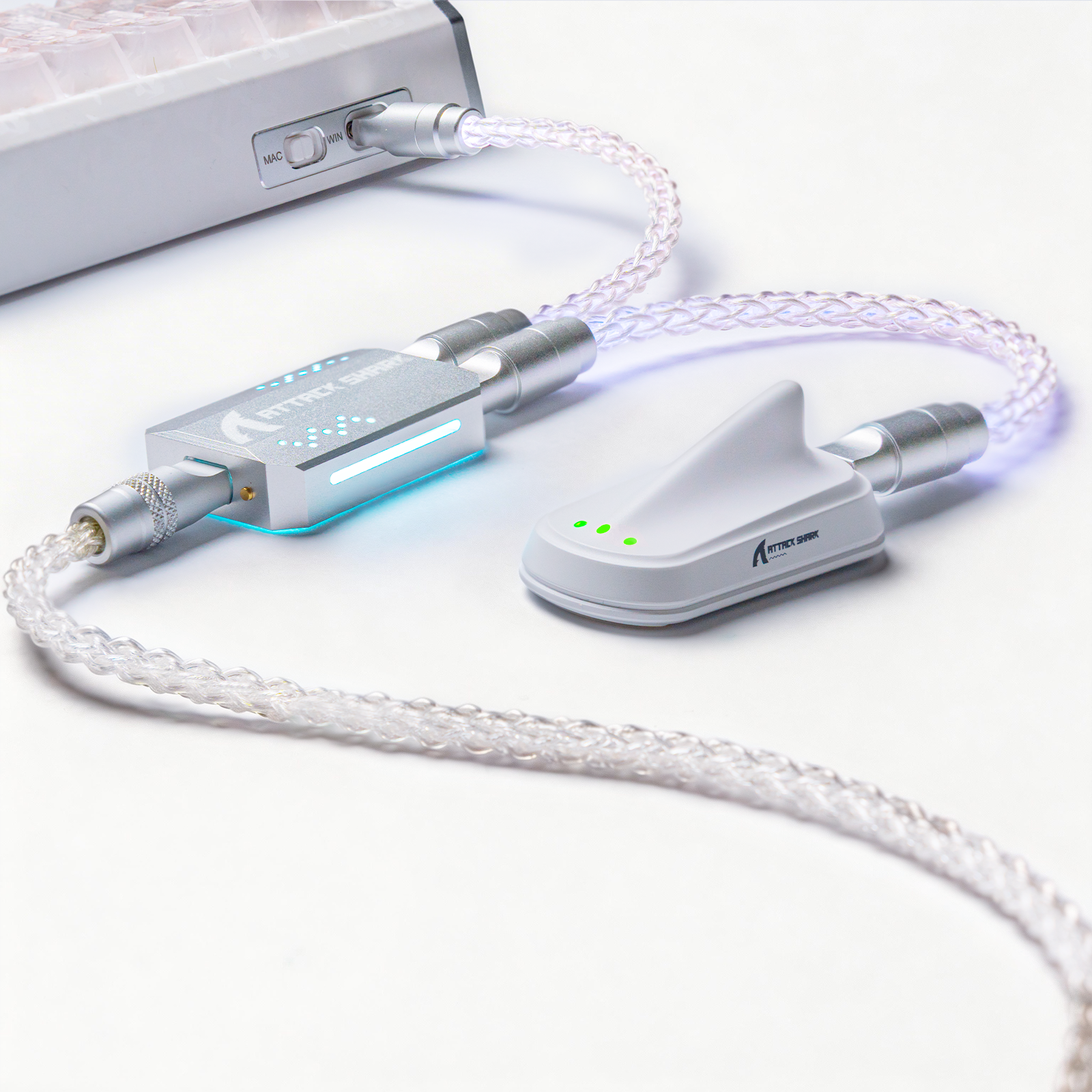 Cavo USB-C ATTACK SHARK C07 PRO 2-in-1 per tastiera/mouse da gaming 8KHz