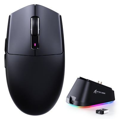 ATTACK SHARK G3 PRO Mouse da gioco wireless tri-mode con dock di ricarica 25000 DPI Ultra leggero