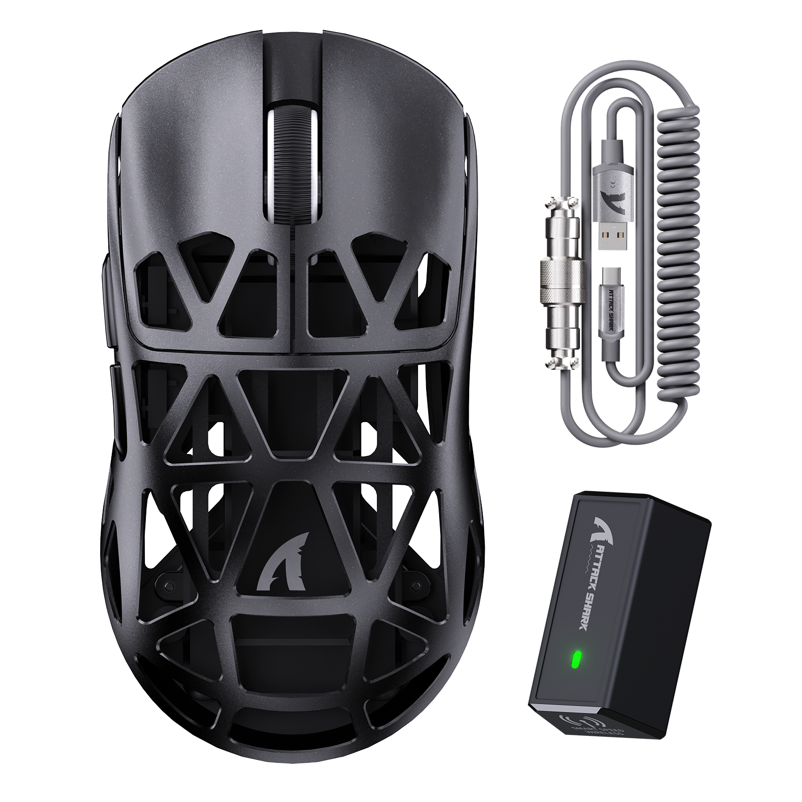 Mouse da Gaming PAW3950 in Lega di Magnesio ATTACK SHARK R2 8K con Cavo a Molla (Dock di Ricarica Non Incluso)