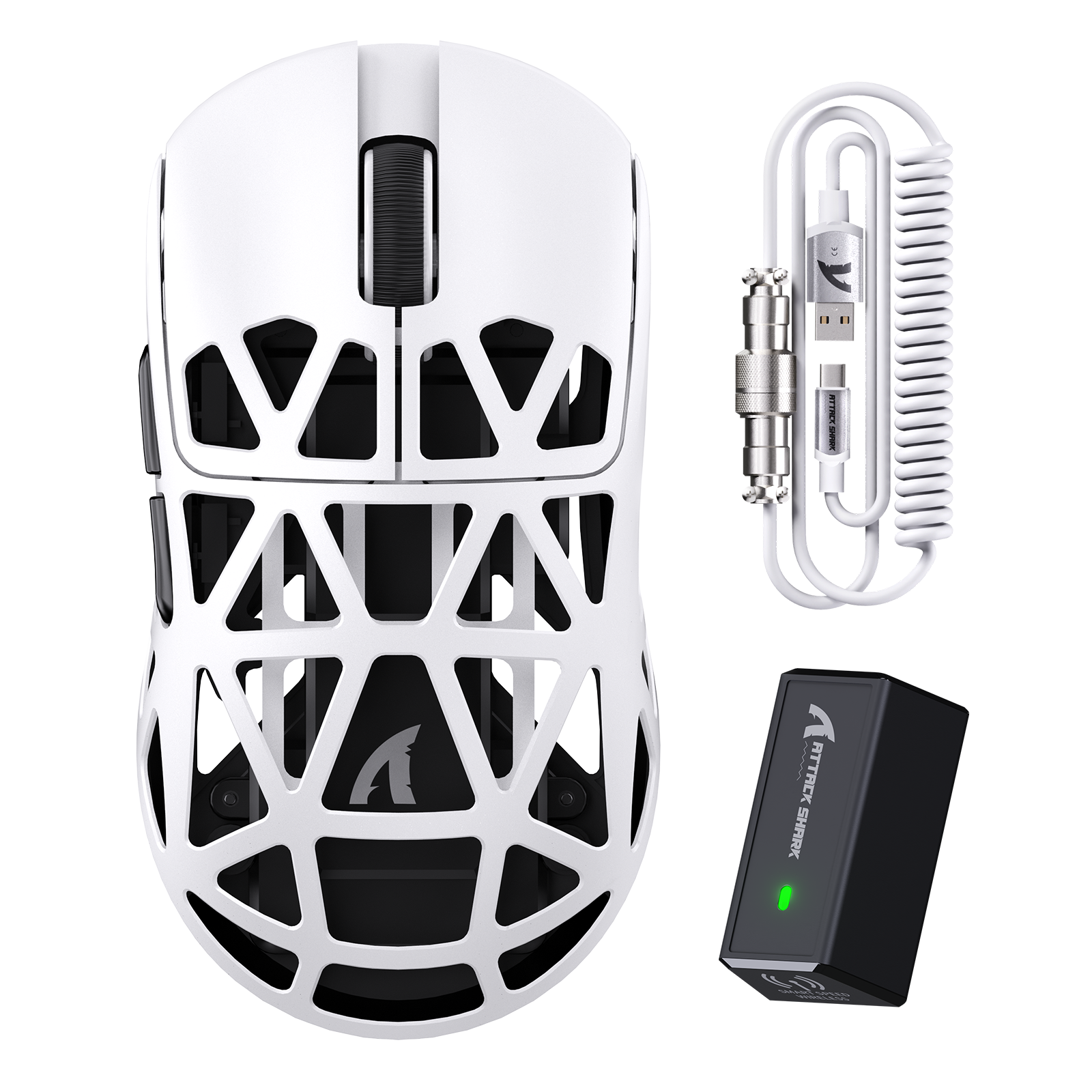 Mouse da Gaming PAW3950 in Lega di Magnesio ATTACK SHARK R2 8K con Cavo a Molla (Dock di Ricarica Non Incluso)