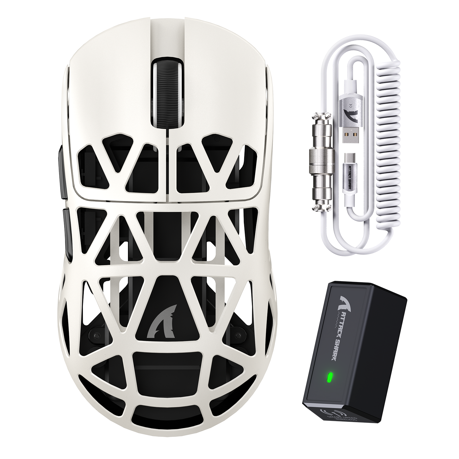 Mouse da Gaming PAW3950 in Lega di Magnesio ATTACK SHARK R2 8K con Cavo a Molla (Dock di Ricarica Non Incluso)