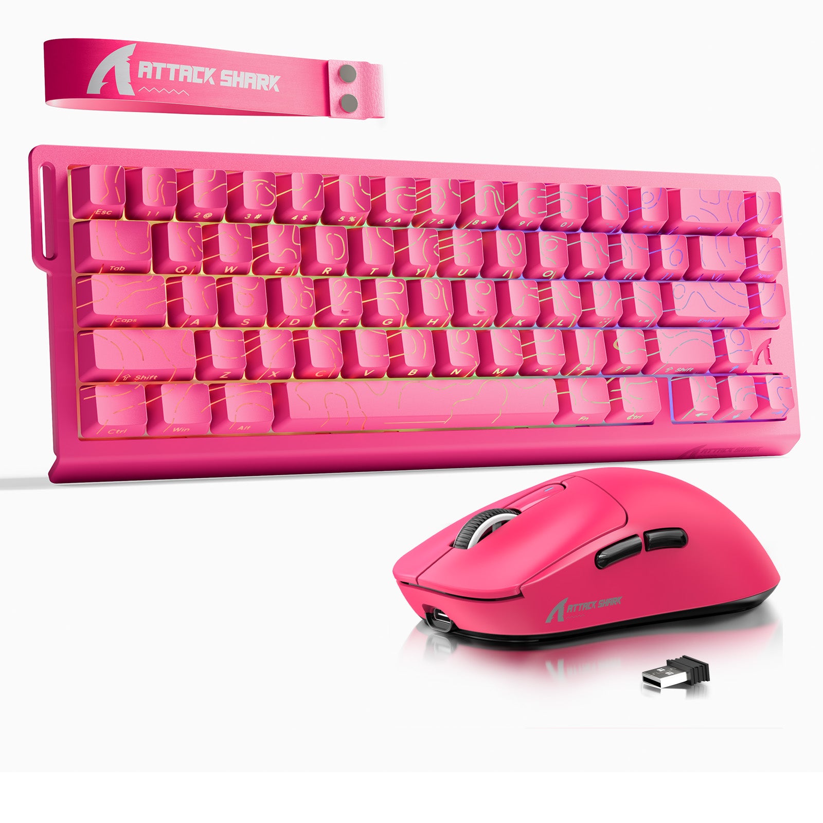 ATTACK SHARK X68HE Tastiera Rapid Trigger + Bundle mouse da gioco wireless X3