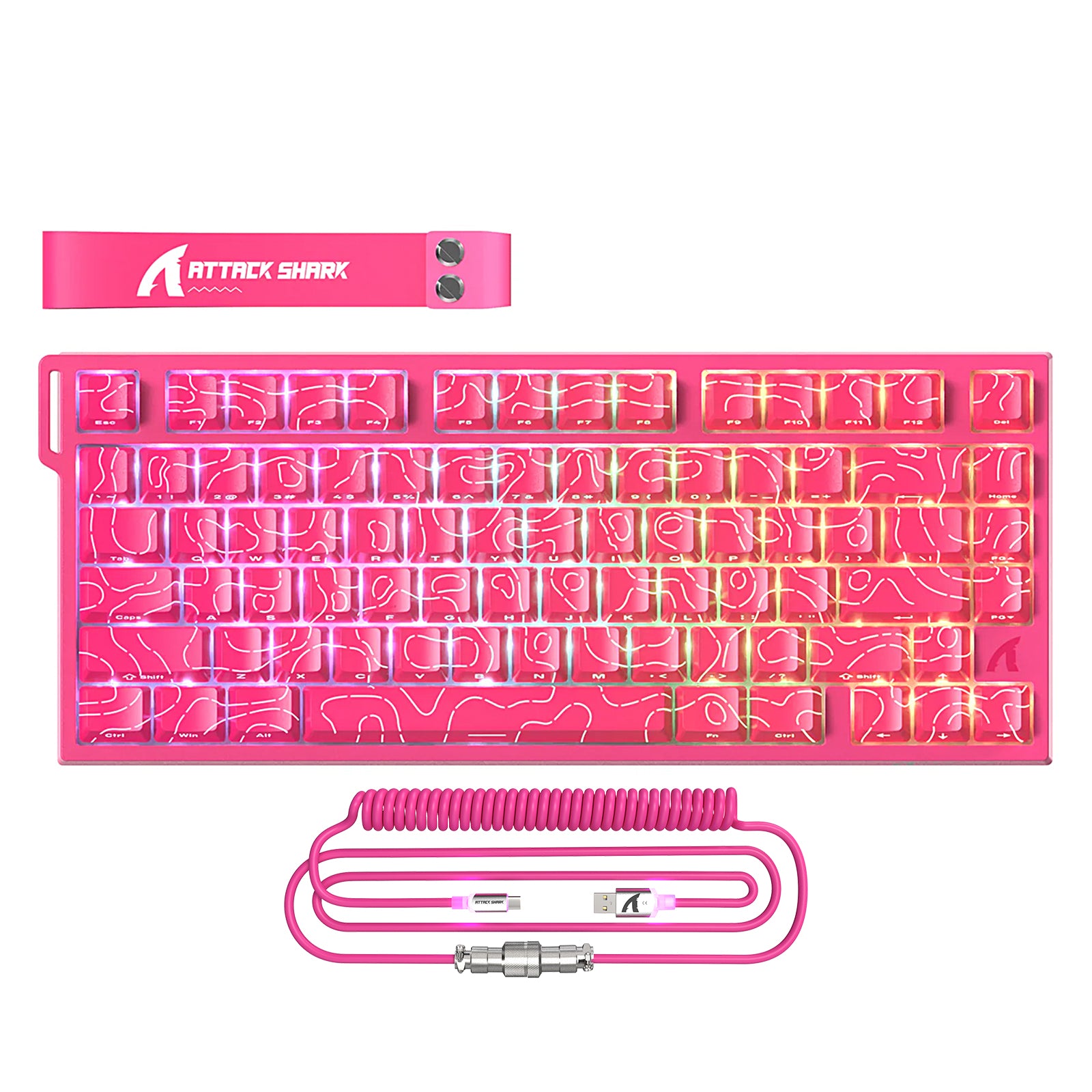 ATTACK SHARK R82 HE Tastiera da gioco cablata 75% con cavo LED C01ULTRA