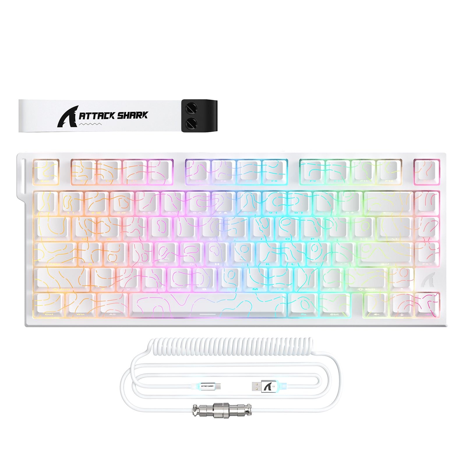 ATTACK SHARK R82 HE Tastiera da gioco cablata 75% con cavo LED C01ULTRA