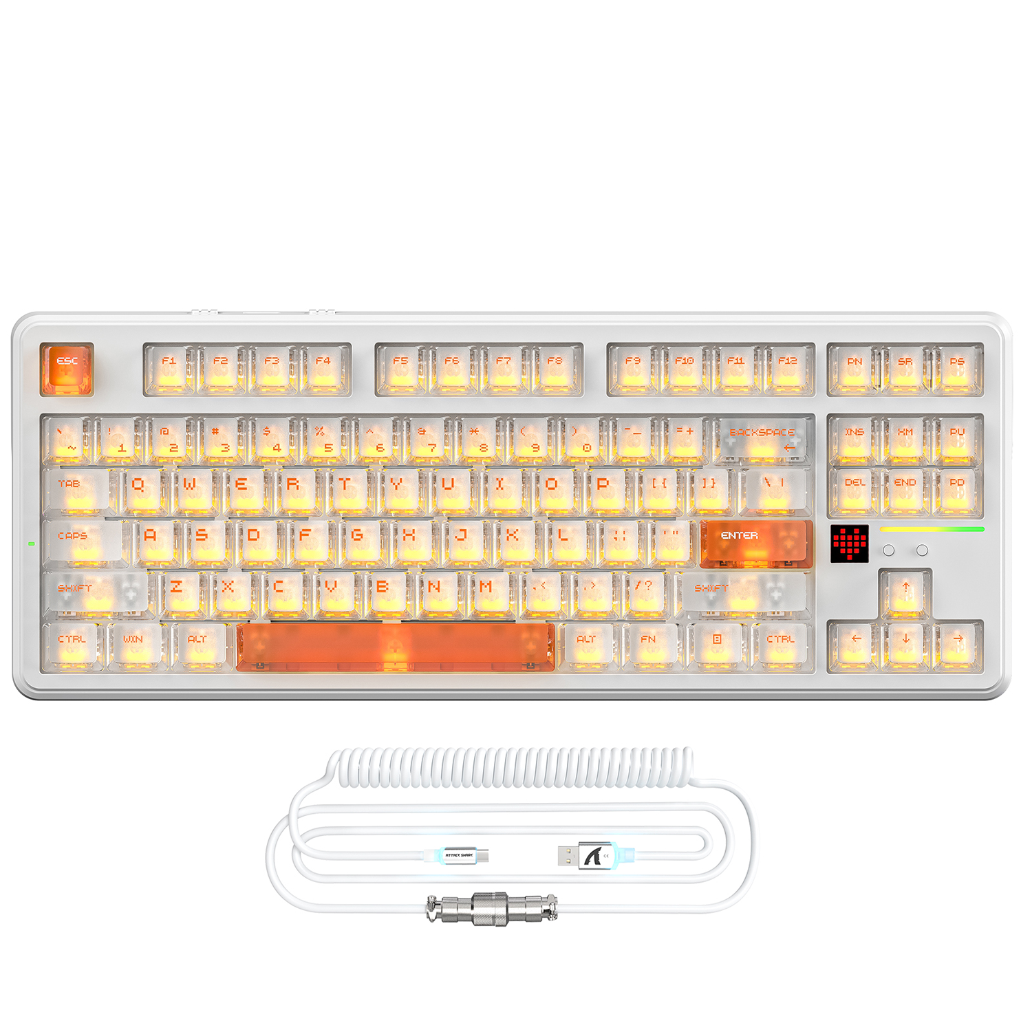 Tastiera Gaming Wireless ATTACK SHARK X87 ULTRA con Ricevitore da 8KHz e Cavo a Spirale RGB