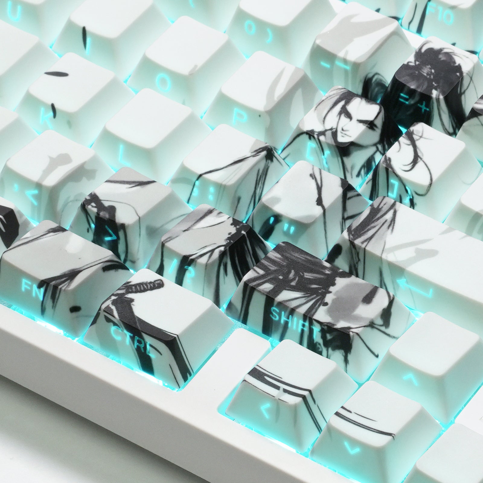 ATTACK SHARK SK02 129 tasti, copritasti PBT con stampa laterale, ANSI/ISO, Cavaliere errante