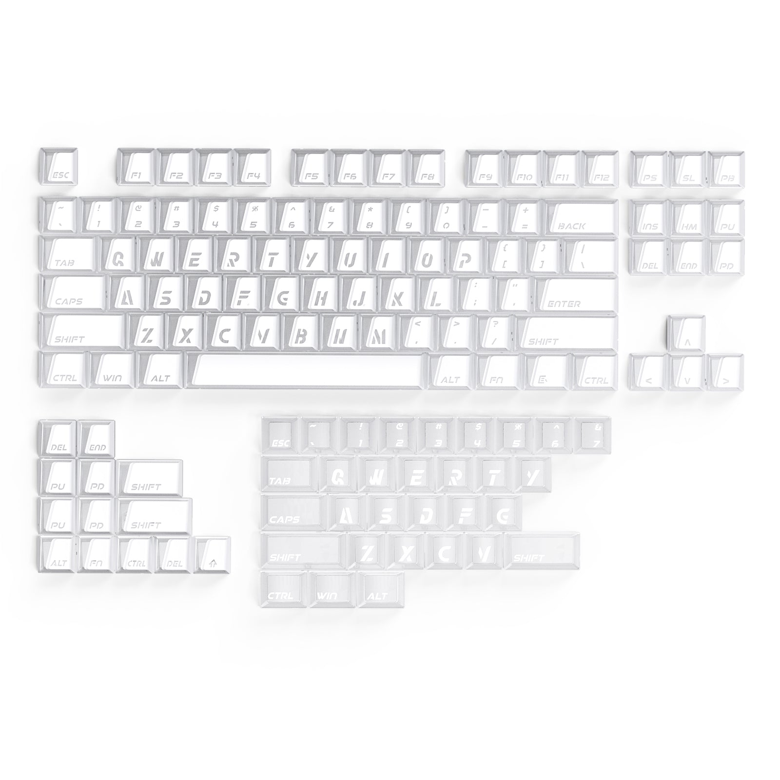 ATTACK SHARK SK07, 131 tasti, keycap Prism con retroilluminazione trasparente, ANSI, bianco