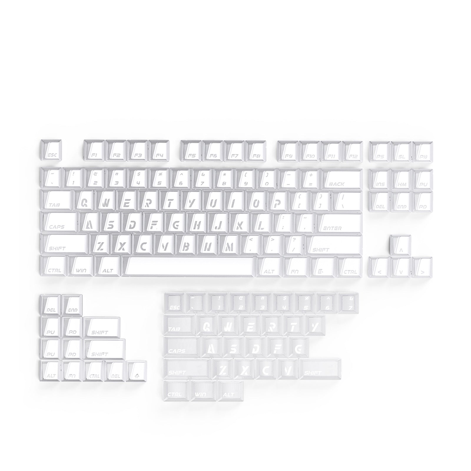 ATTACK SHARK SK07, 131 tasti, keycap Prism con retroilluminazione trasparente, ANSI, bianco