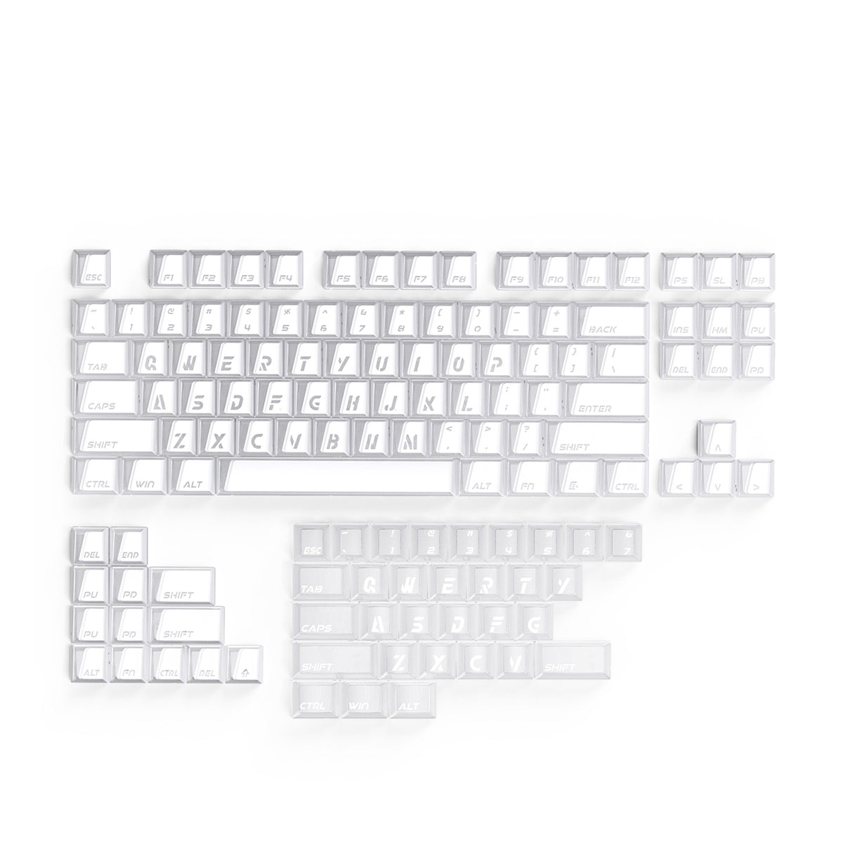 ATTACK SHARK SK07, 131 tasti, keycap Prism con retroilluminazione trasparente, ANSI, bianco