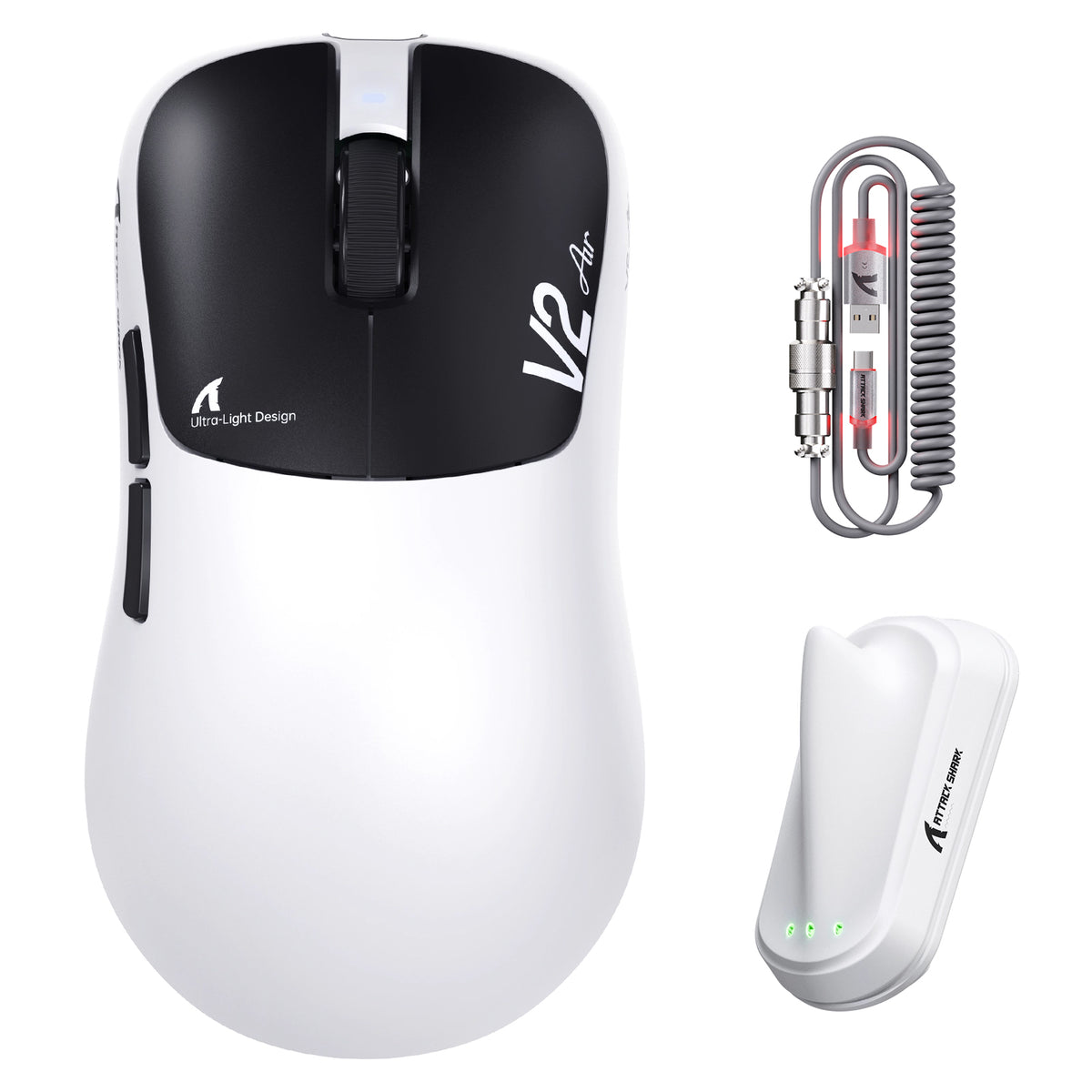 ATTACK SHARK V2 AIR PAW3955MAX Mouse da gioco wireless ergonomico