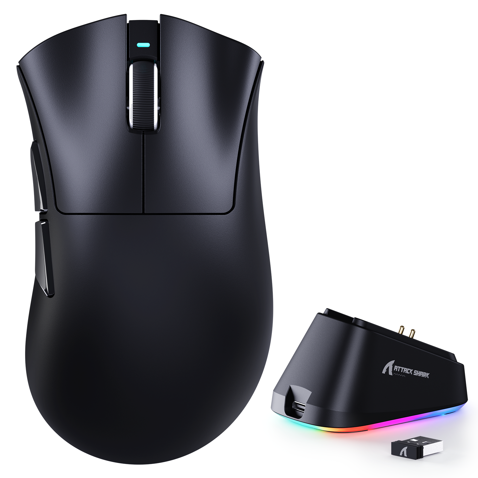 ATTACK SHARK V3PRO Mouse da gioco Ultra-leggero Tri-Modalità con dock di ricarica