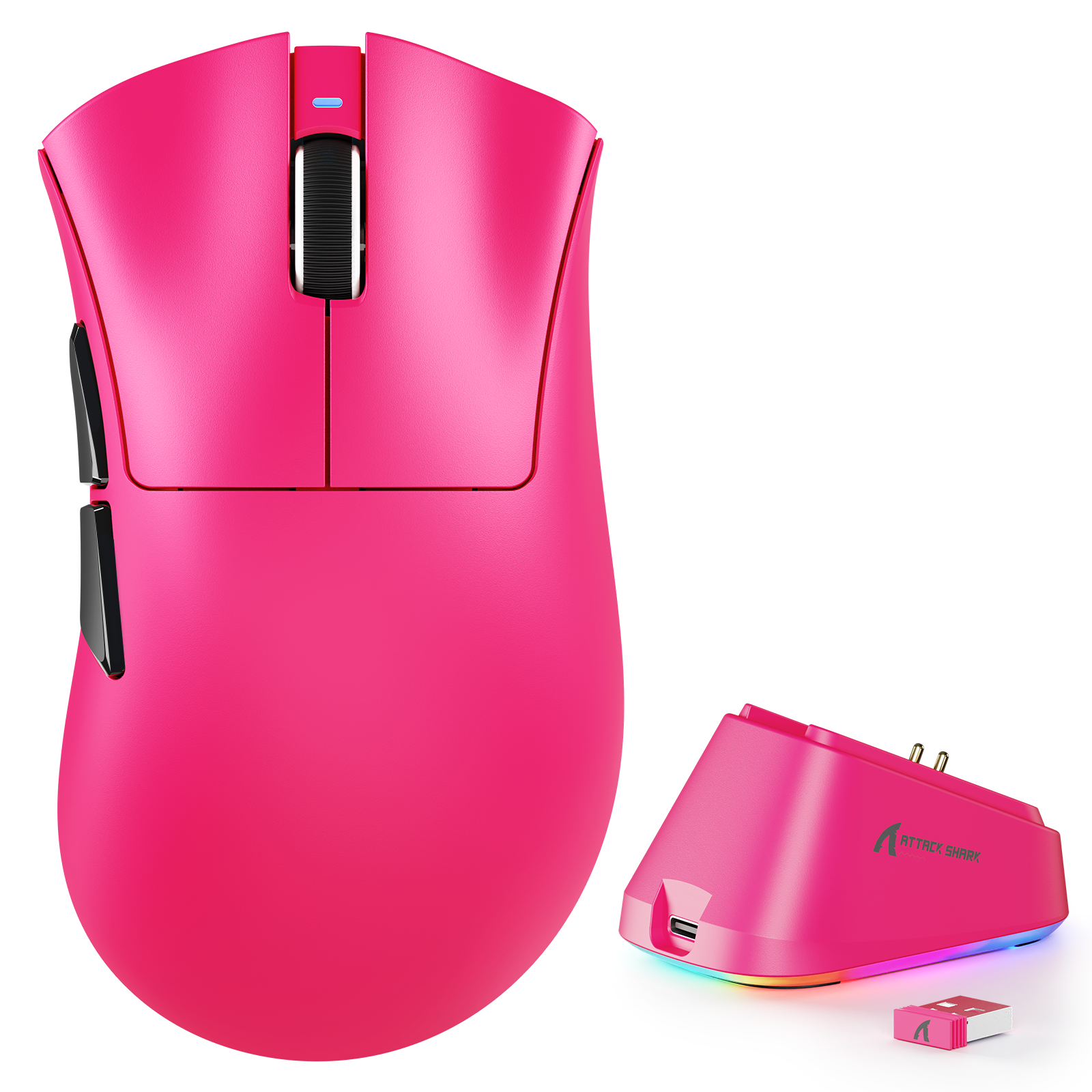 ATTACK SHARK V3PRO Mouse da gioco Ultra-leggero Tri-Modalità con dock di ricarica